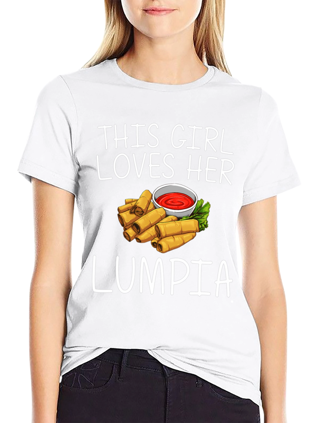 Black Funny Lumpia Lover T-Shirt view 9