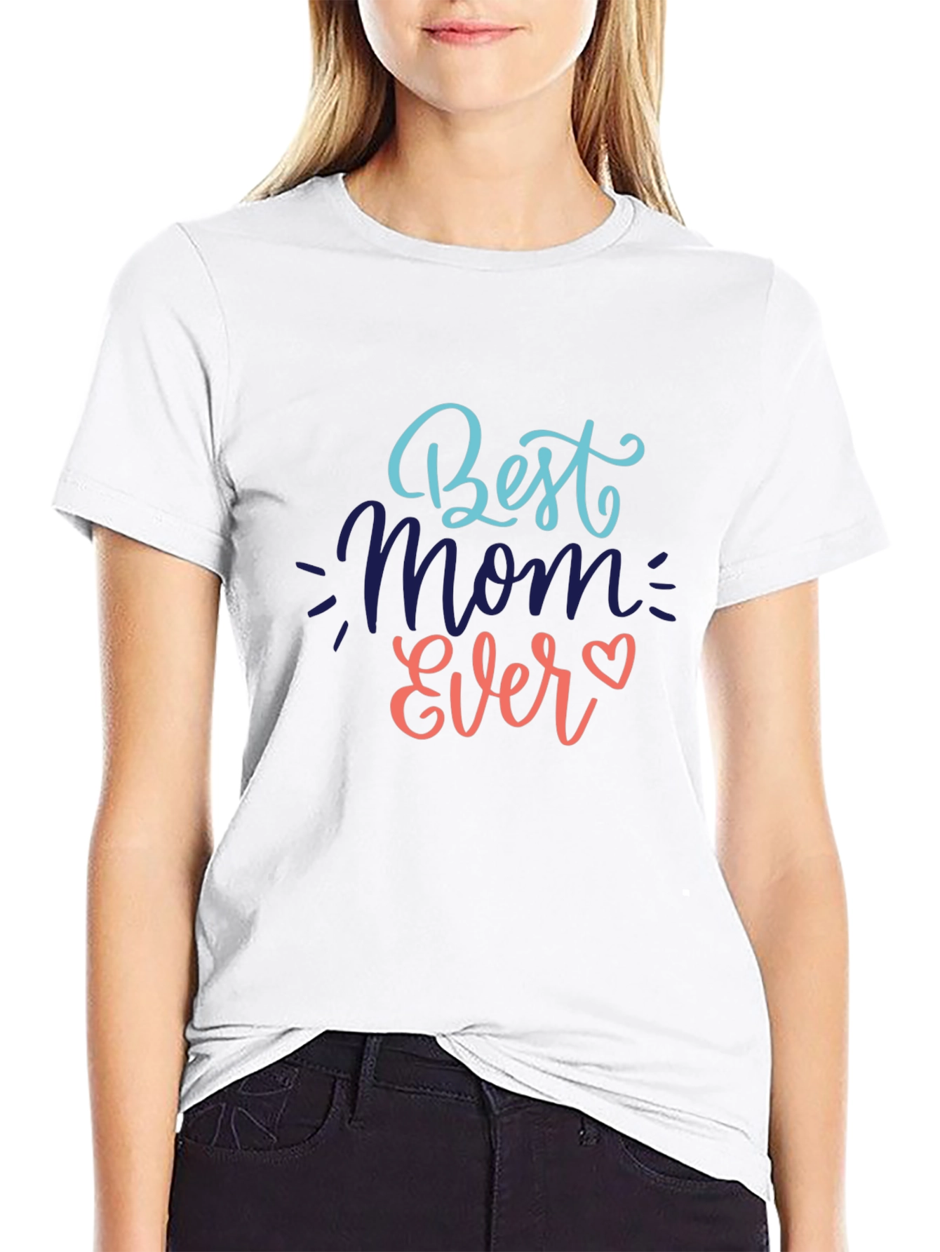 Black Best Mom Ever Graphic T-Shirt view 9