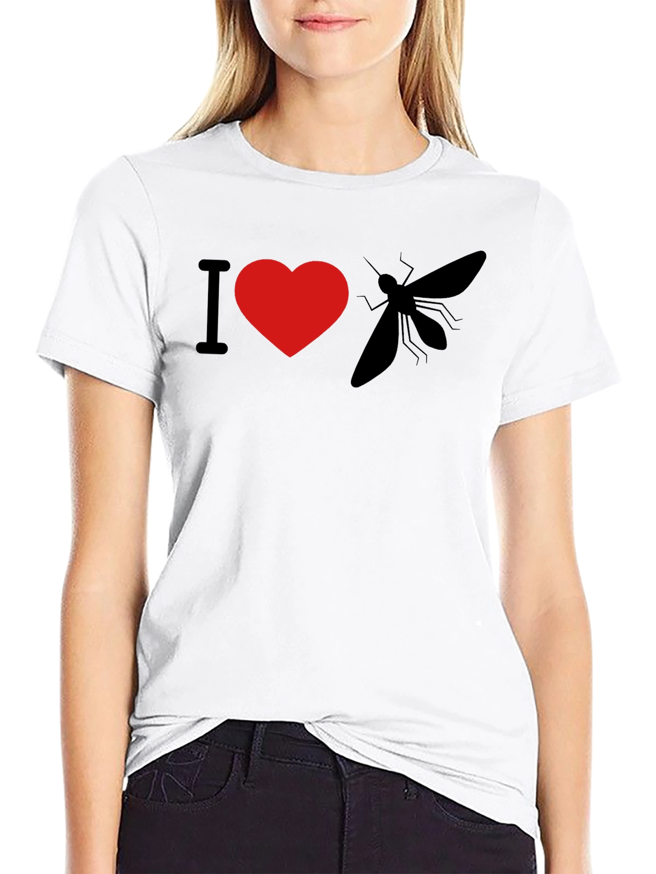Black I Heart Mosquito T-Shirt - Novelty Graphic Tee view 9