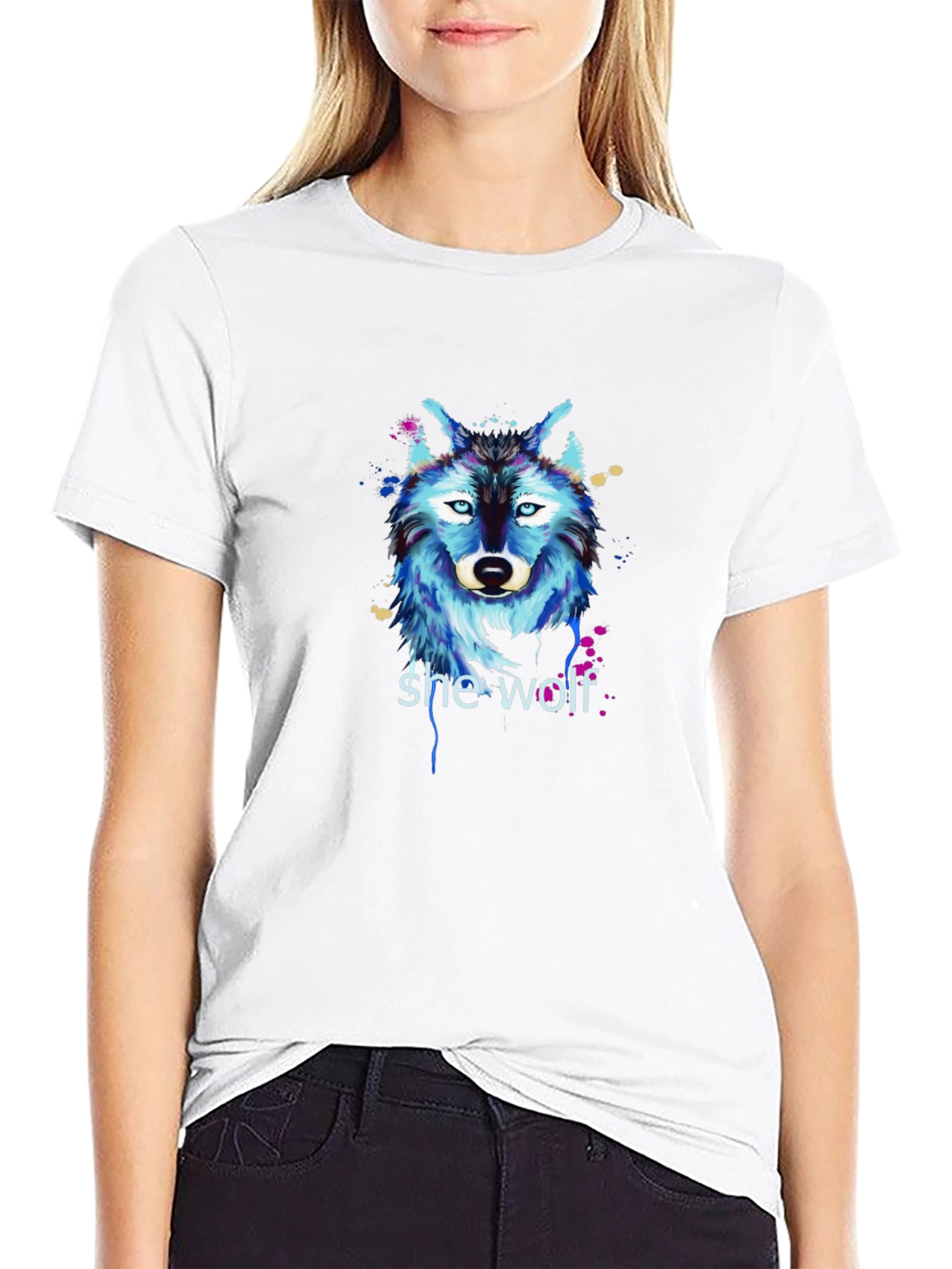 Black She Wolf Graphic T-Shirt view 9