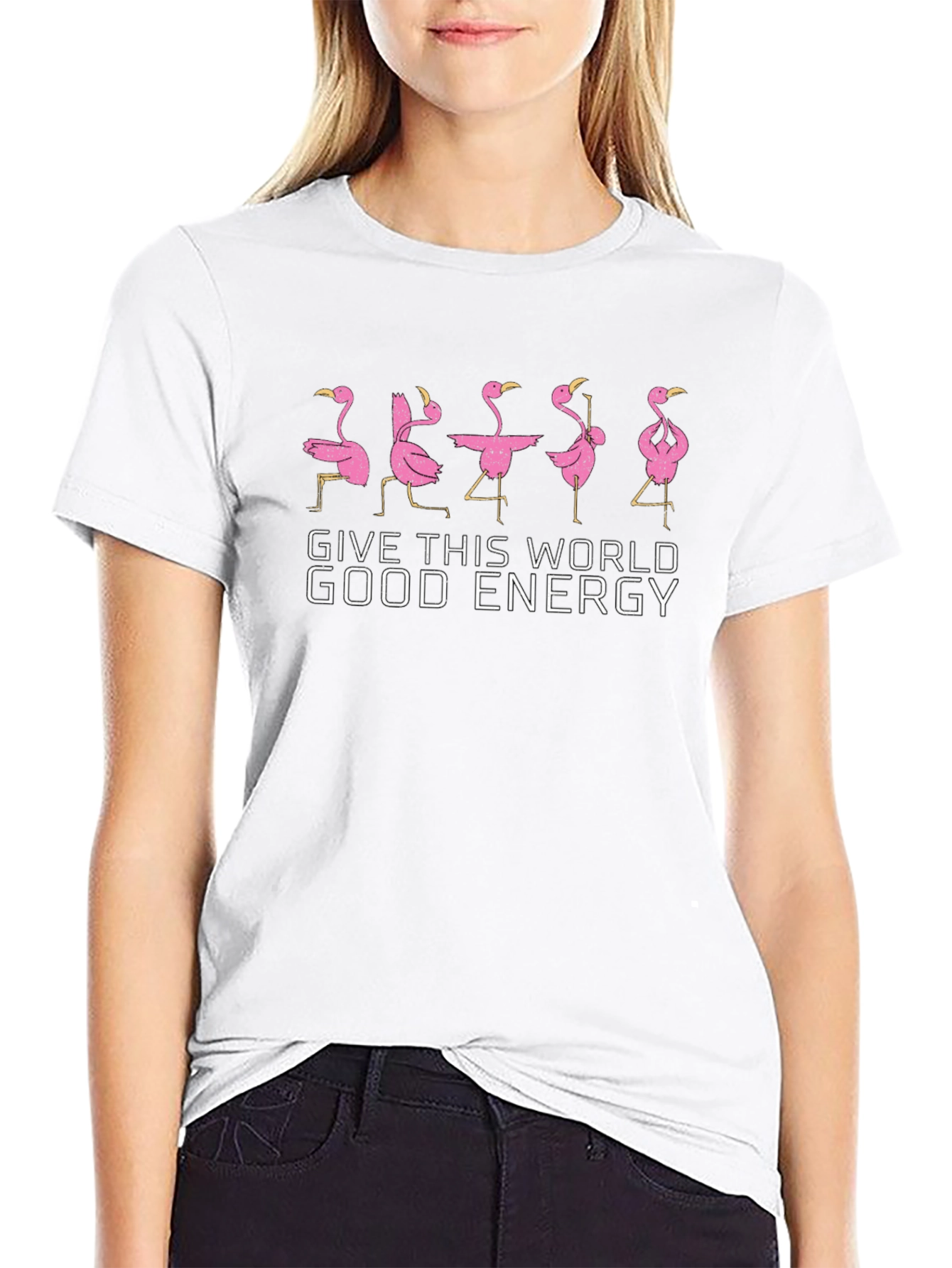 Black Give This World Good Energy Black T-Shirt view 9