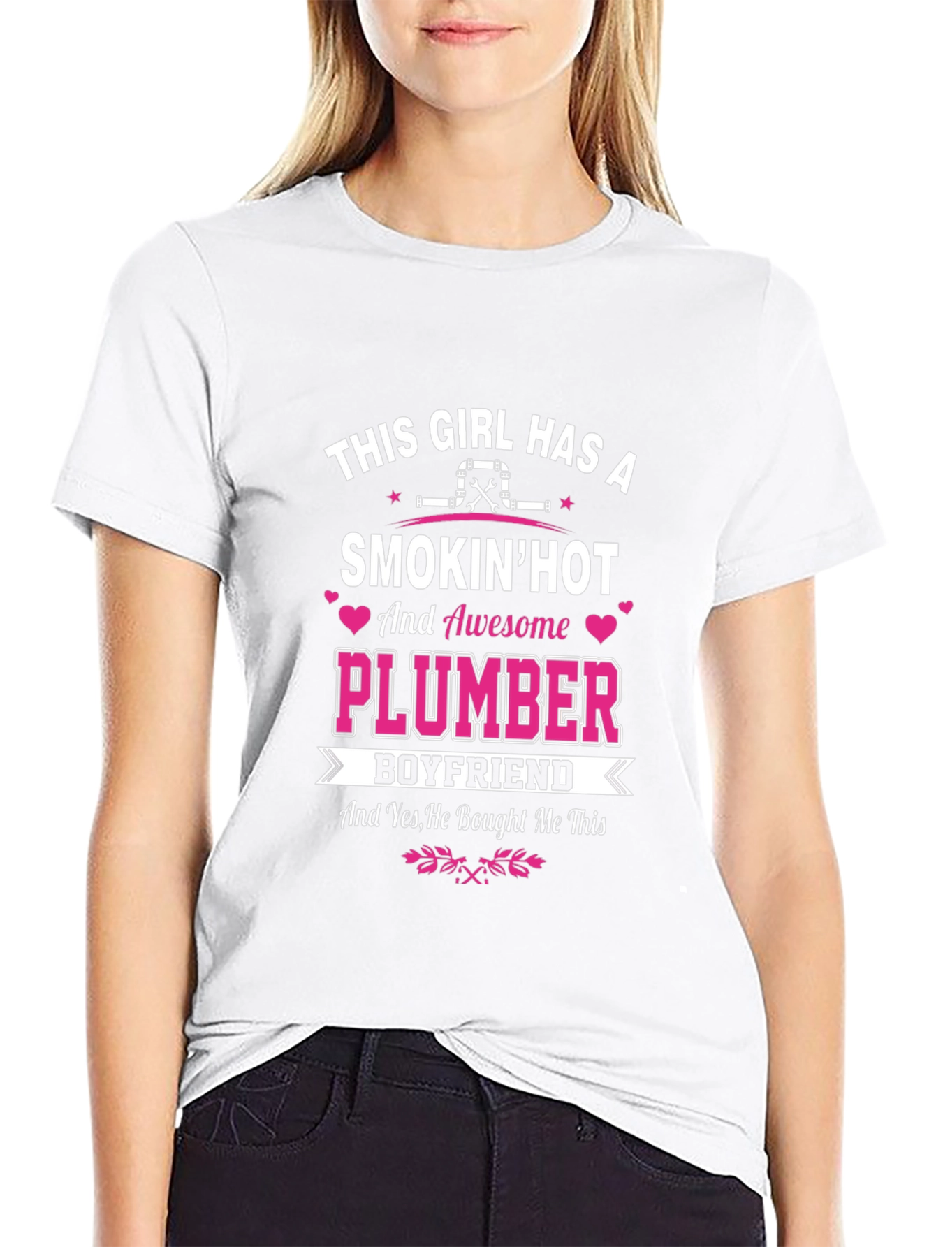 Black Smokin' Hot Plumber Boyfriend T-Shirt view 9