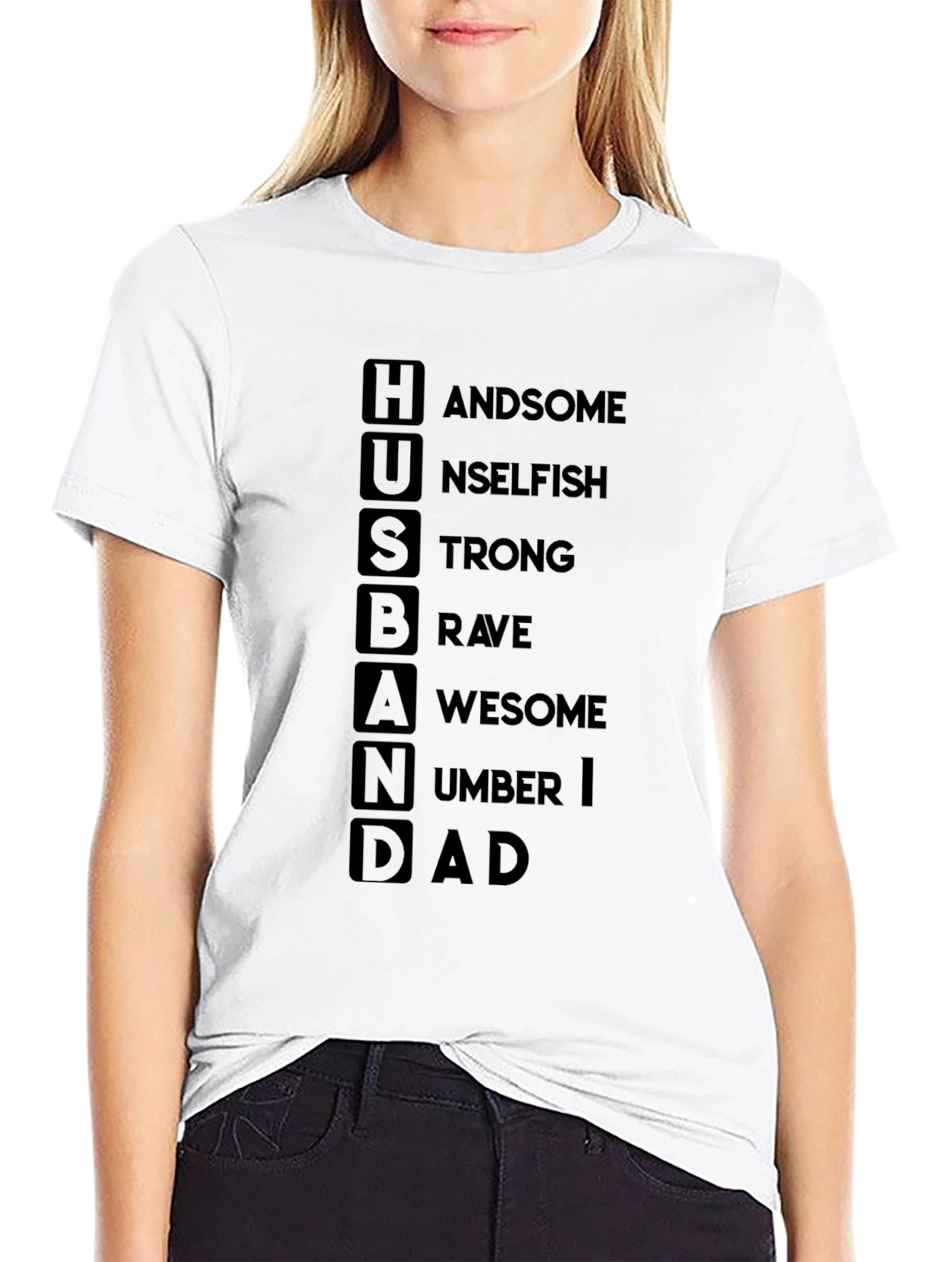 Black Husband Dad T-Shirt - Handsome Unselfish Strong Brave Awesome view 9