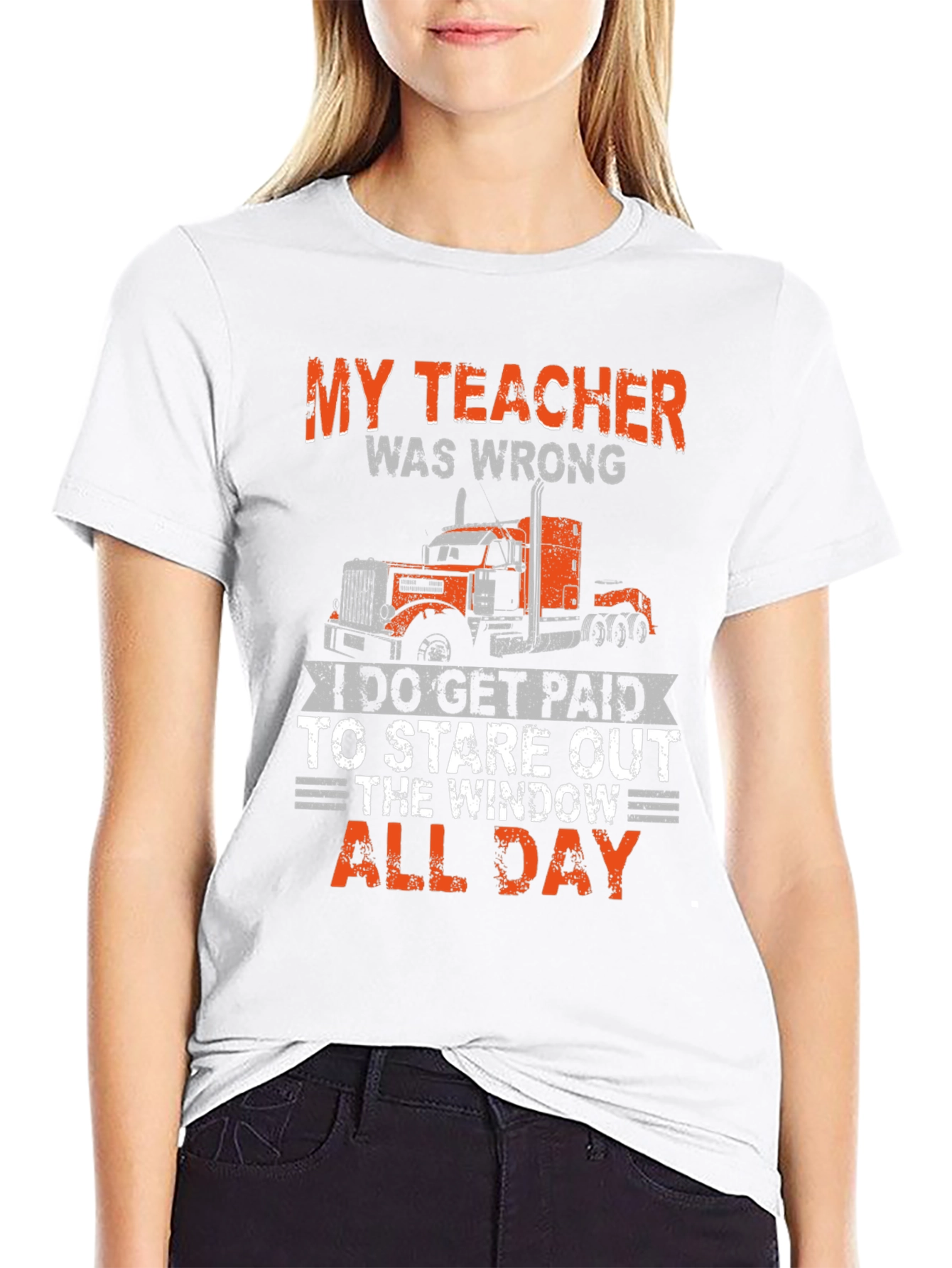 Black Trucker T-Shirt: My Teacher Was Wrong view 9