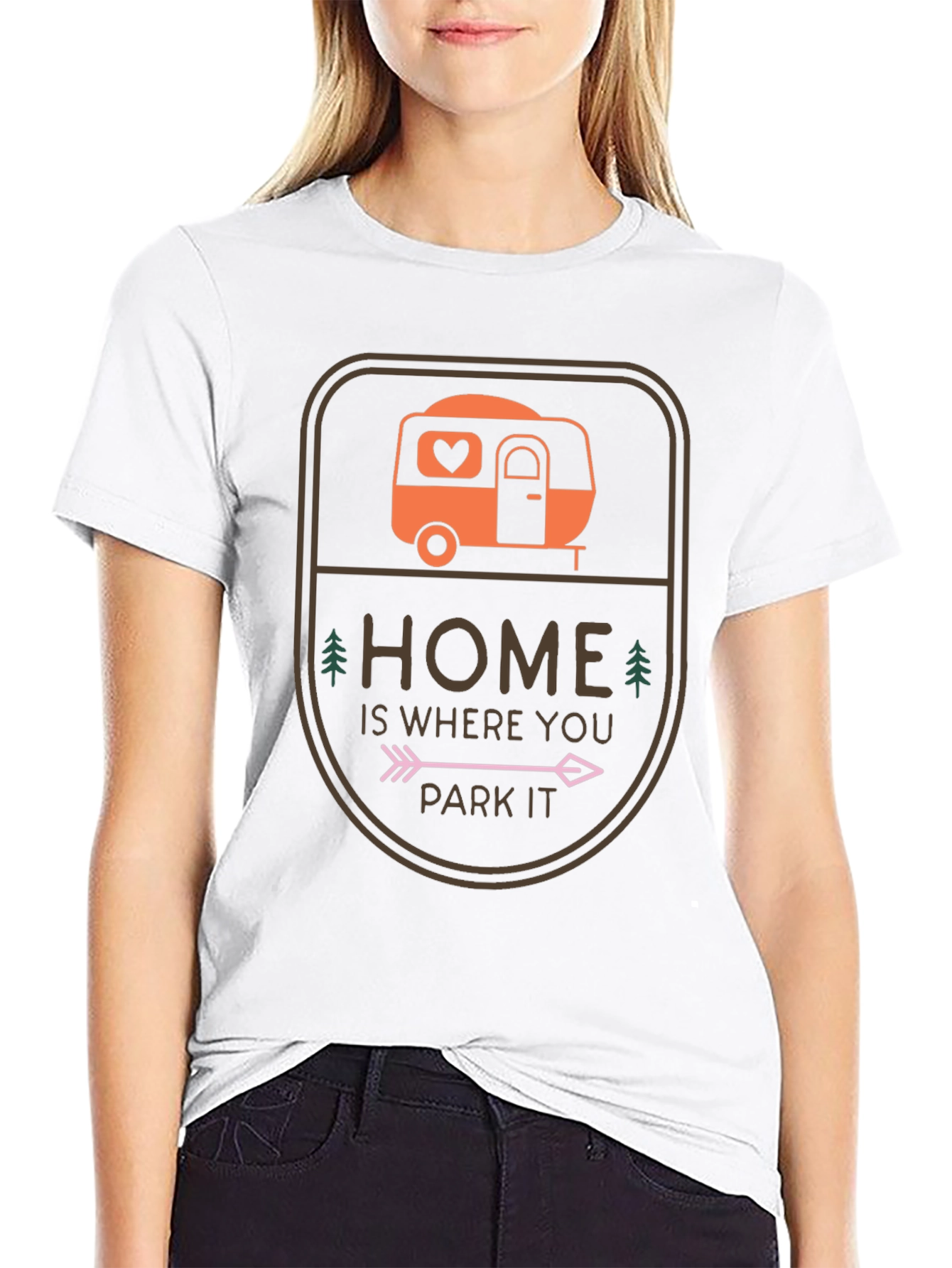 Black Home Is Where You Park It Camping T-Shirt view 9