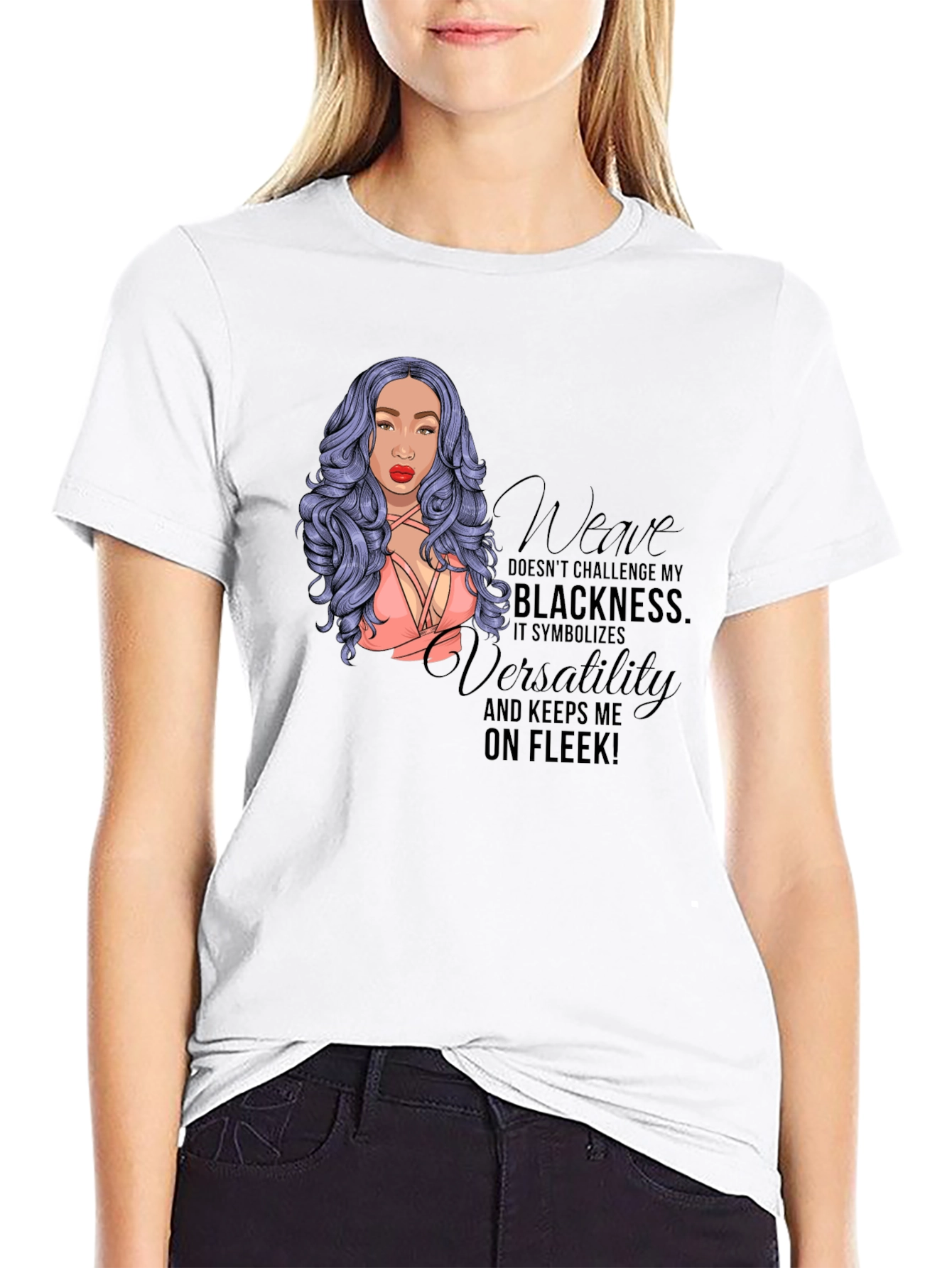 Black Weave On Fleek Graphic Tee view 9