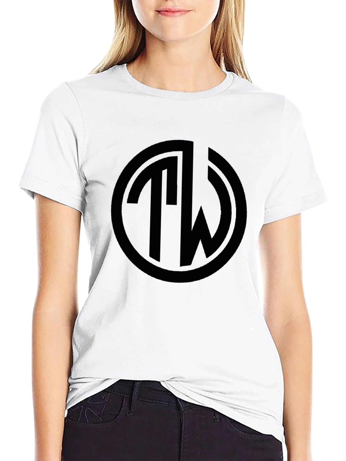 Black Black TW Logo T-Shirt - Stylish Casual Wear view 9
