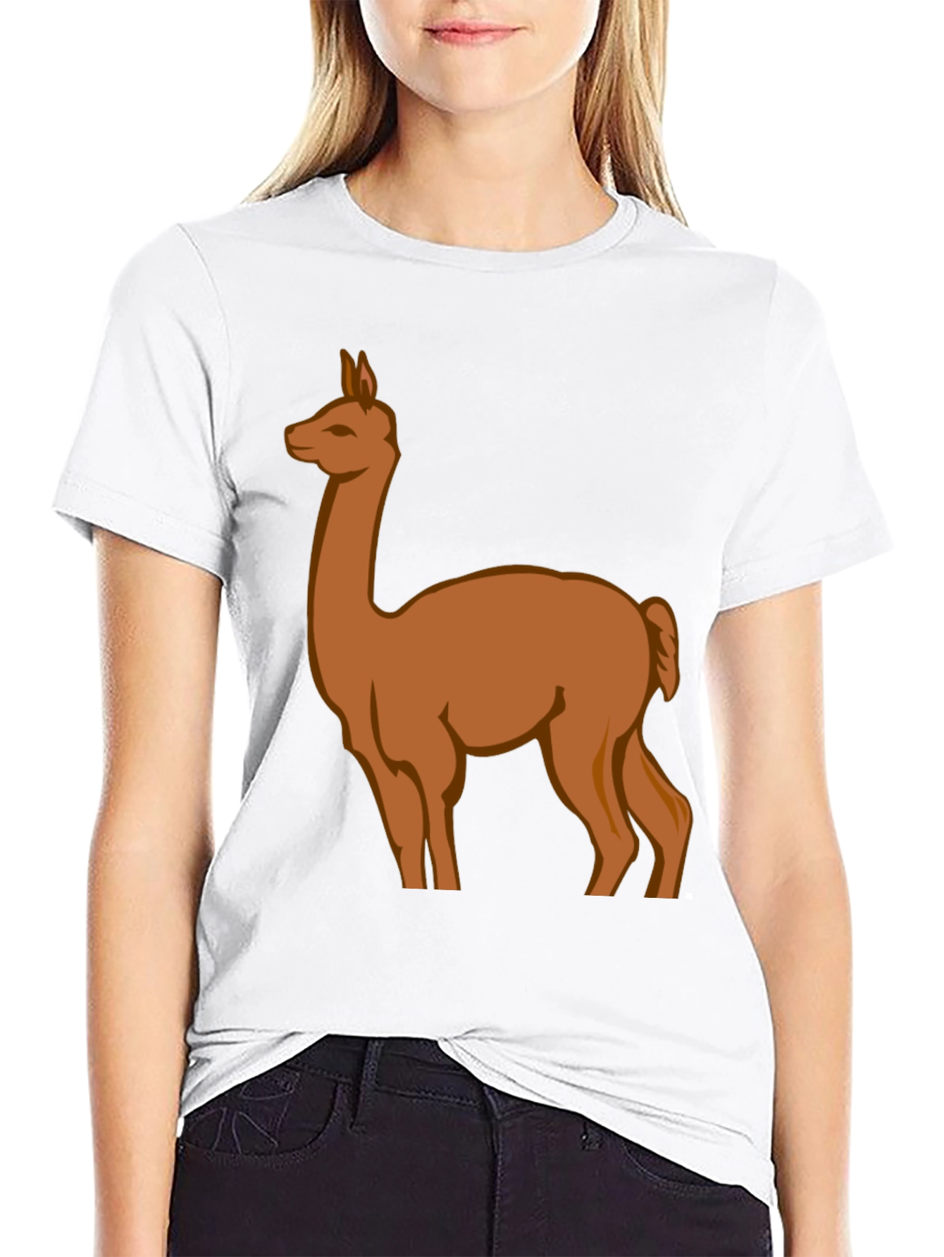 Black Llama Graphic Tee - Black Cotton Blend view 9