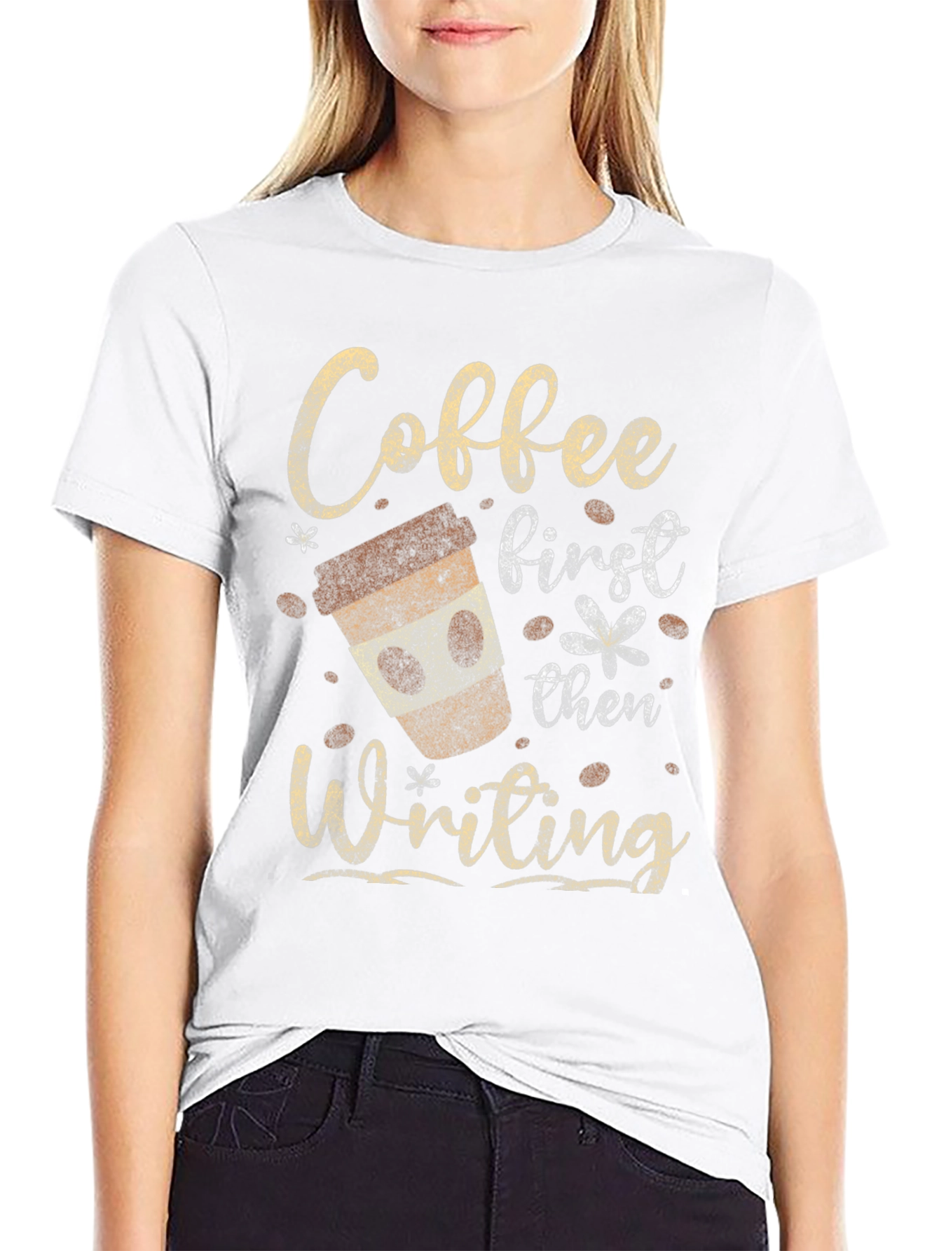Black Coffee First Then Writing Graphic Tee view 9