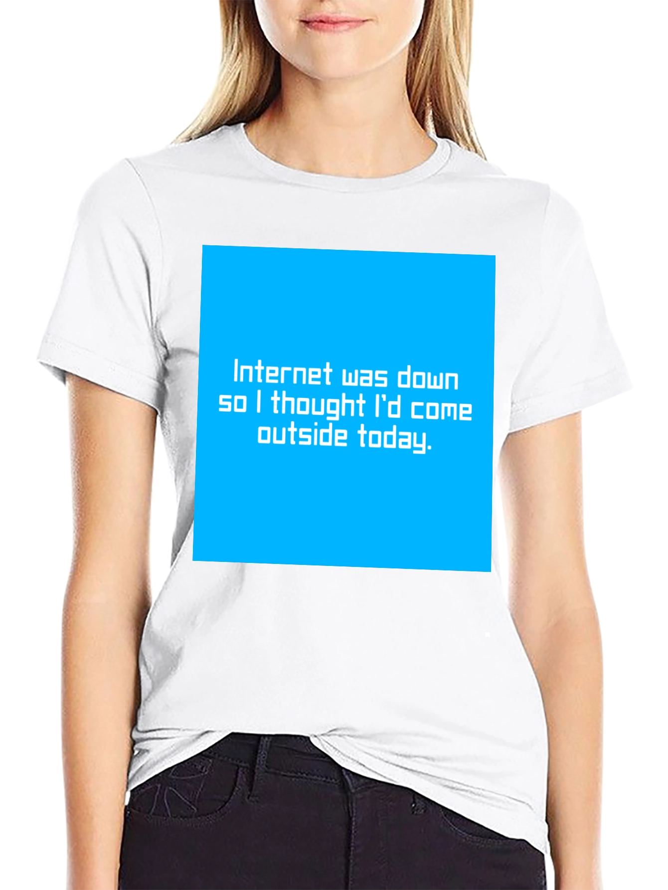 Black Funny "Internet Down" Graphic Tee - Black view 9