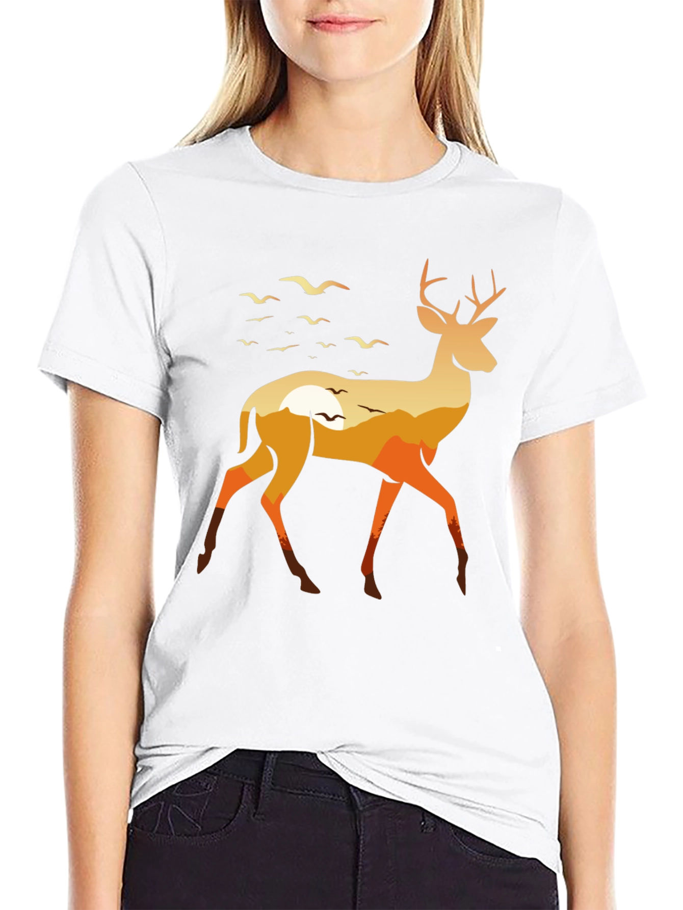 Black Nature Deer Graphic Tee - Stylish & Unique view 9