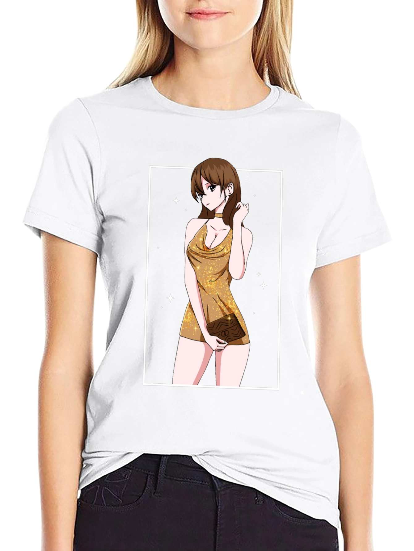 Black Anime Girl T-Shirt - Trendy Graphic Tee view 9