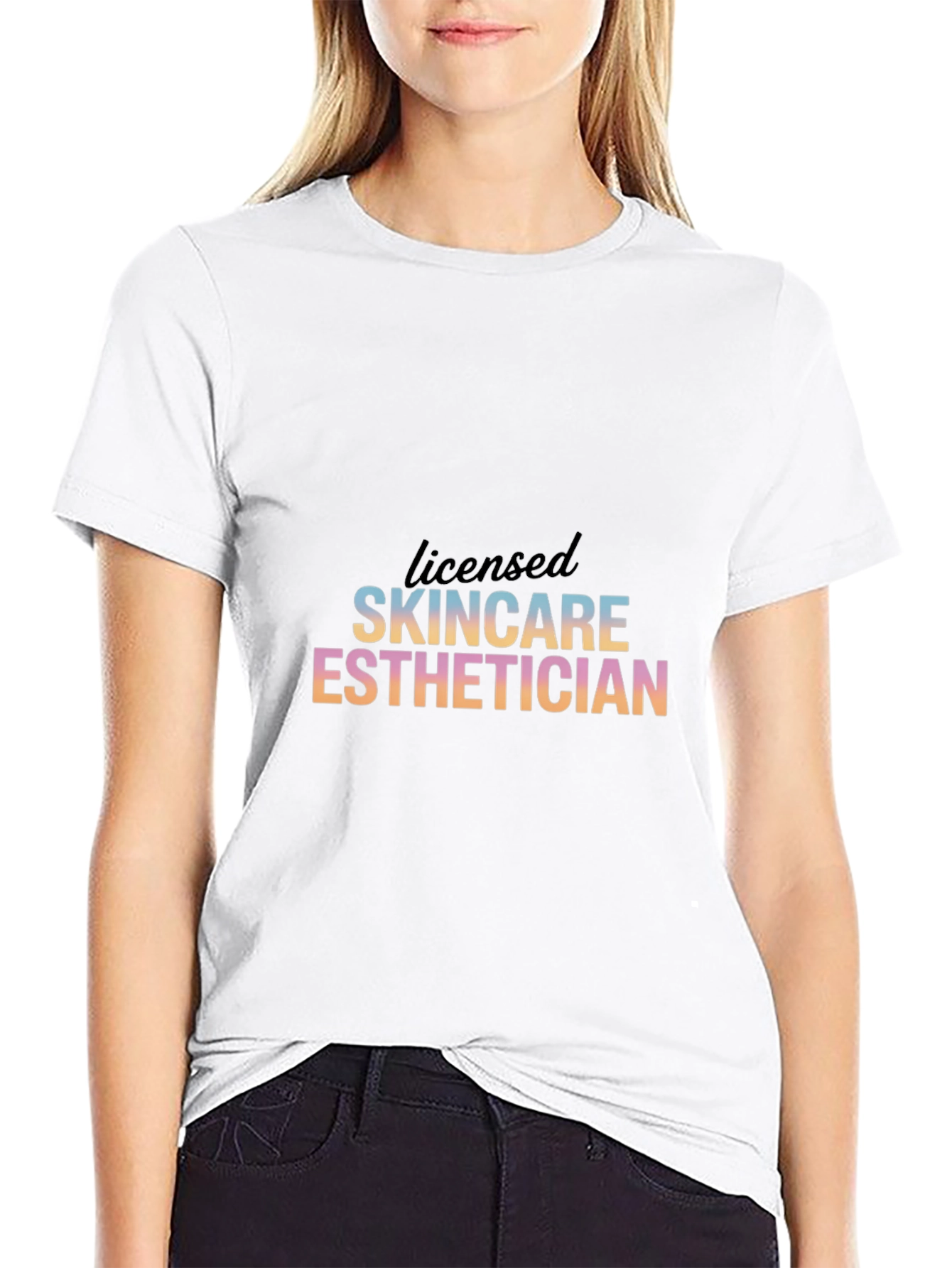Black Licensed Skincare Esthetician T-Shirt view 9
