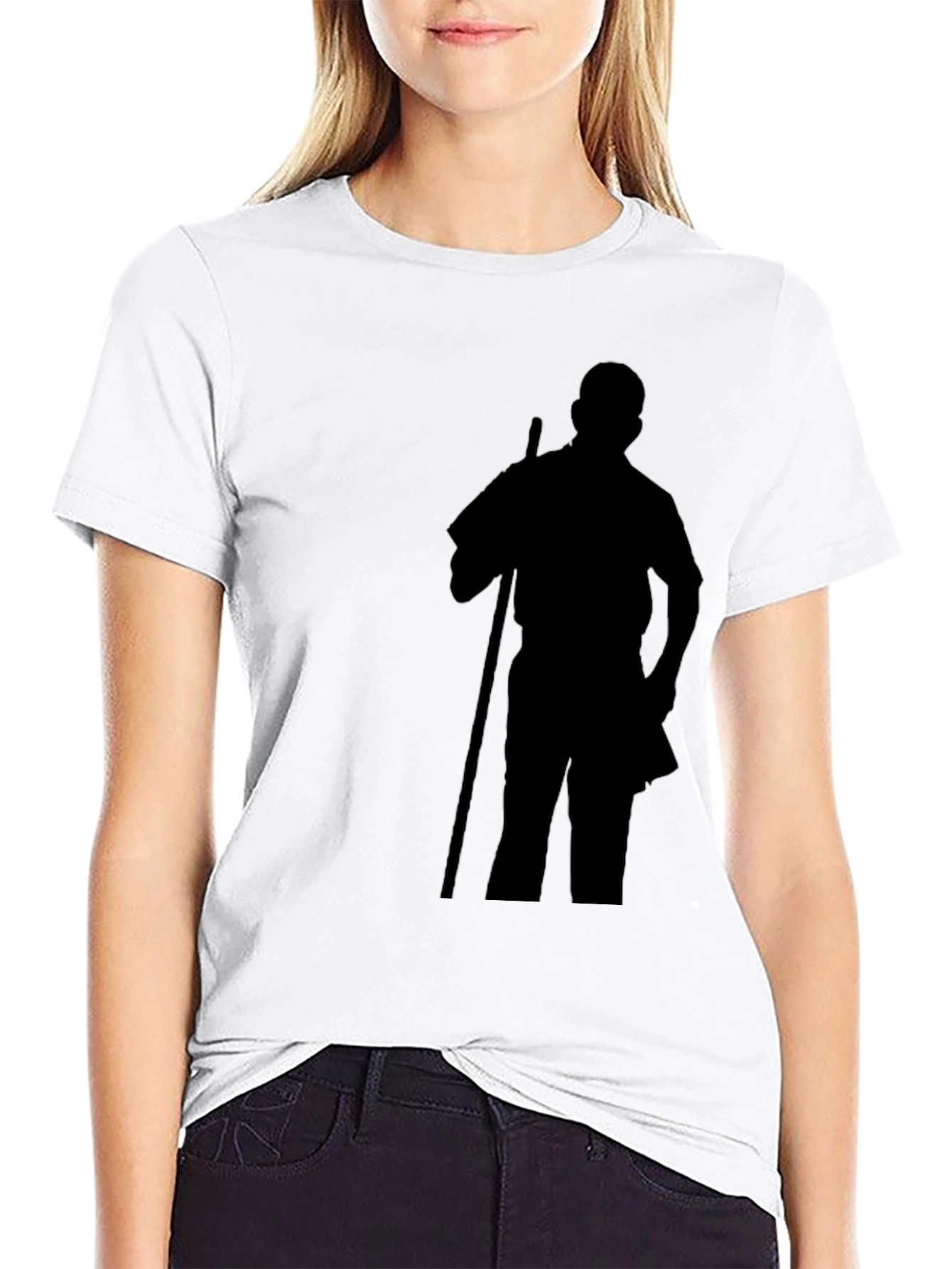 Black Silhouette Graphic Tee - Casual Black T-Shirt view 9