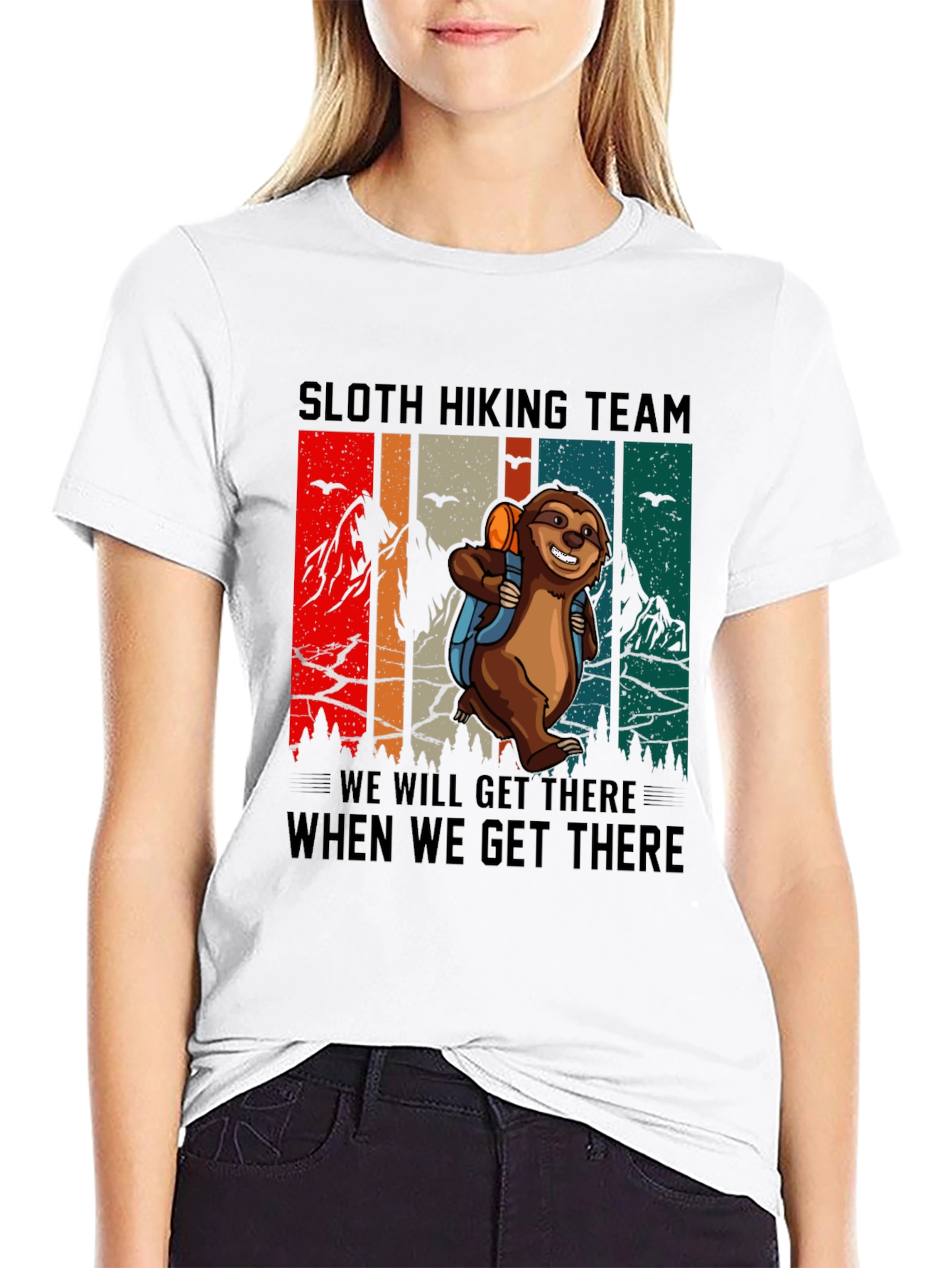 Black Sloth Hiking Team Graphic Tee view 9
