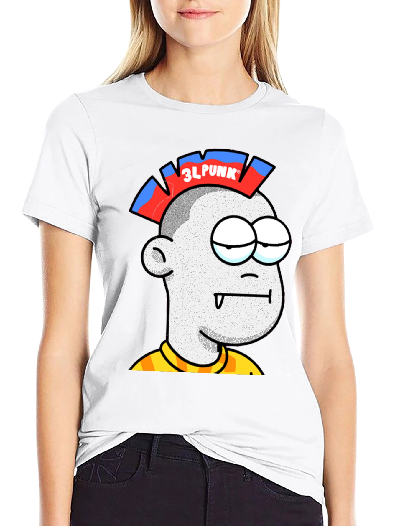 Black 3LPUNK Cartoon Graphic Tee view 9