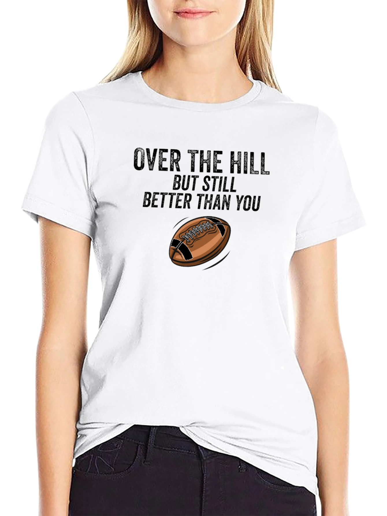 Black Over The Hill Football T-Shirt view 9