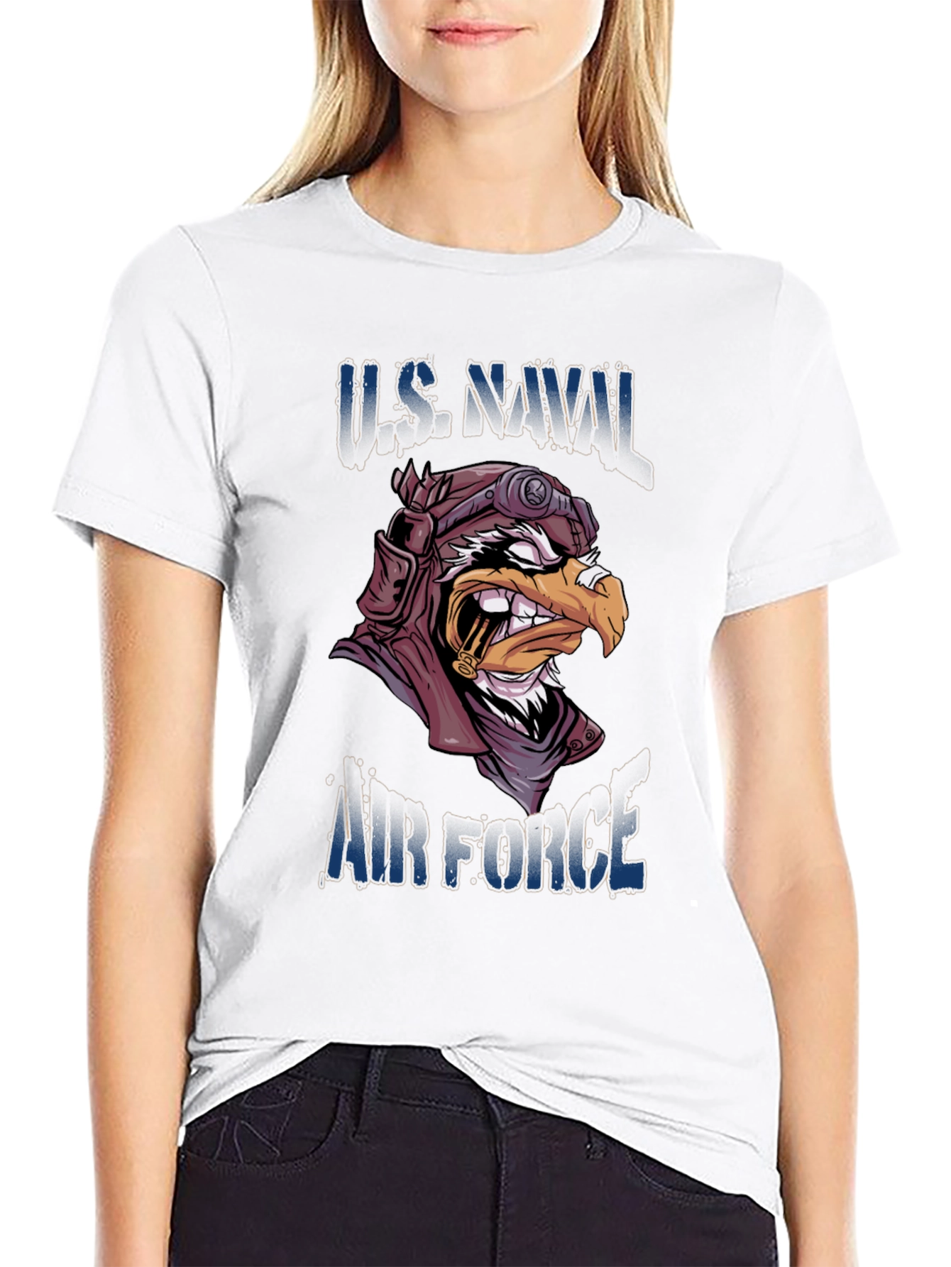 Black U.S. Naval Air Force Eagle T-Shirt view 9