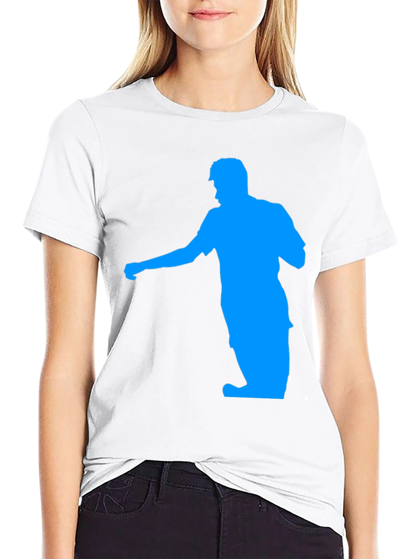 Black Cool Graphic Tee - Blue Silhouette on Black T-Shirt view 9