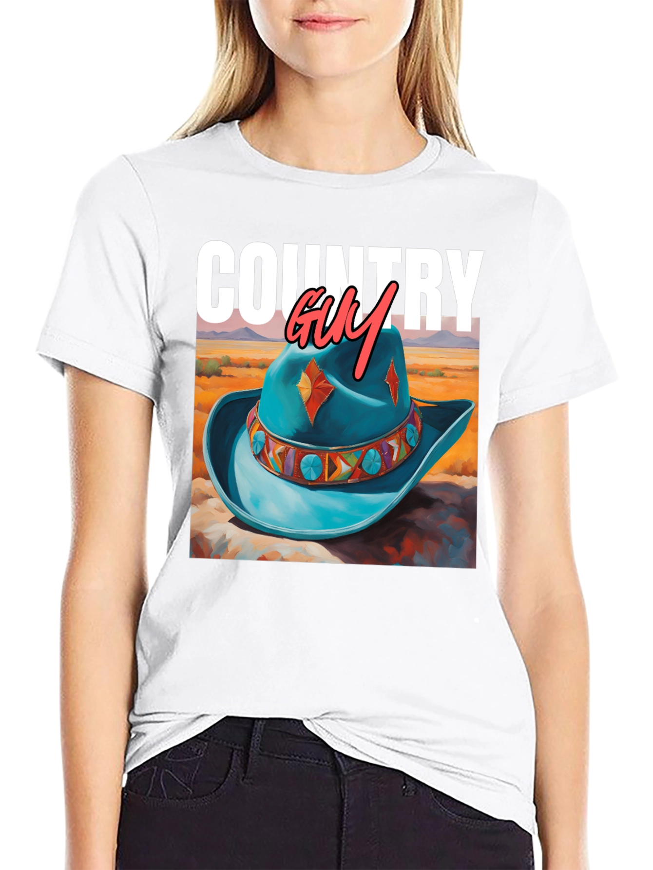 Country Guy Graphic Tee - Western Cowboy Hat Design - 9