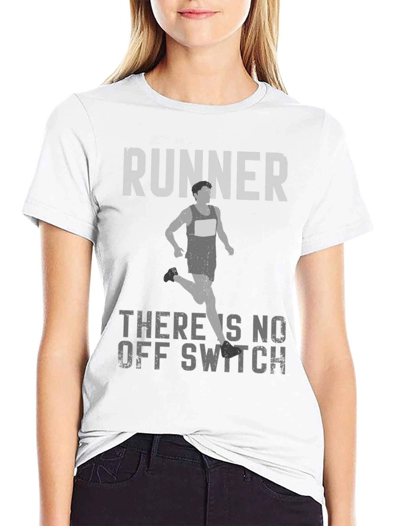 Black Runner 'No Off Switch' Graphic T-Shirt view 9