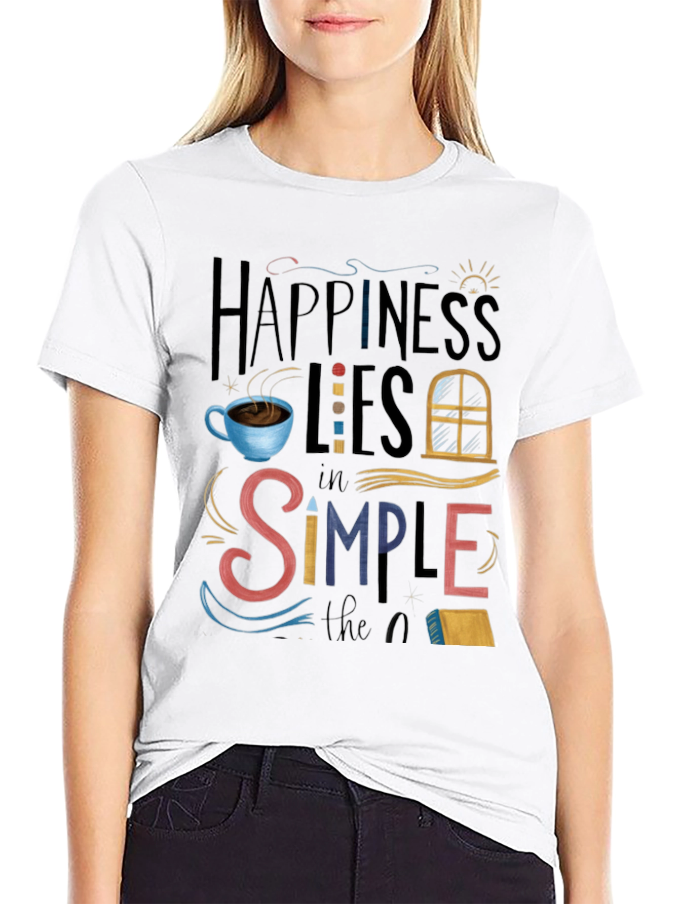 Black Happiness Lies T-Shirt view 9
