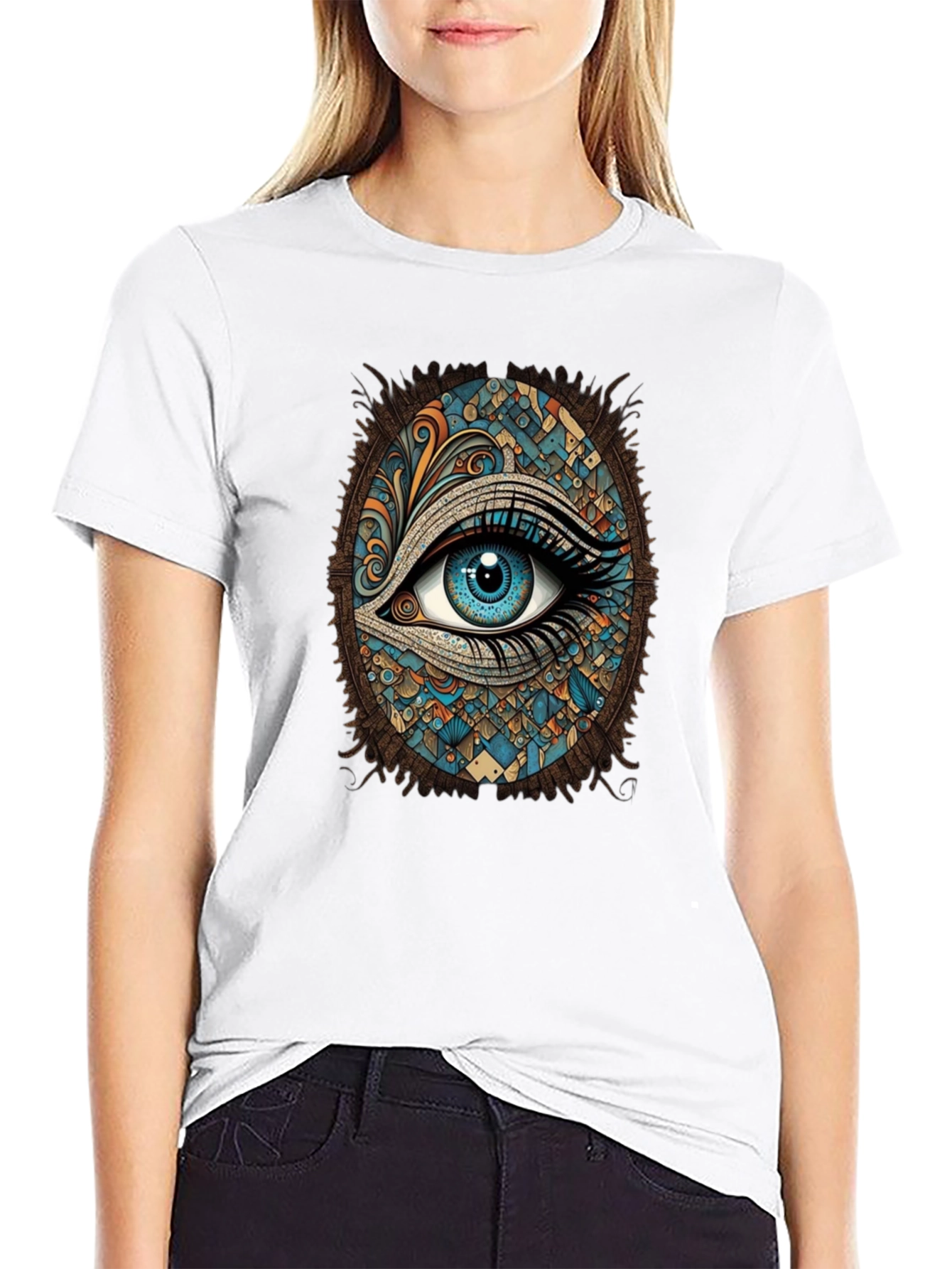 Black Mystic Eye Graphic Tee - Artistic Vision view 9