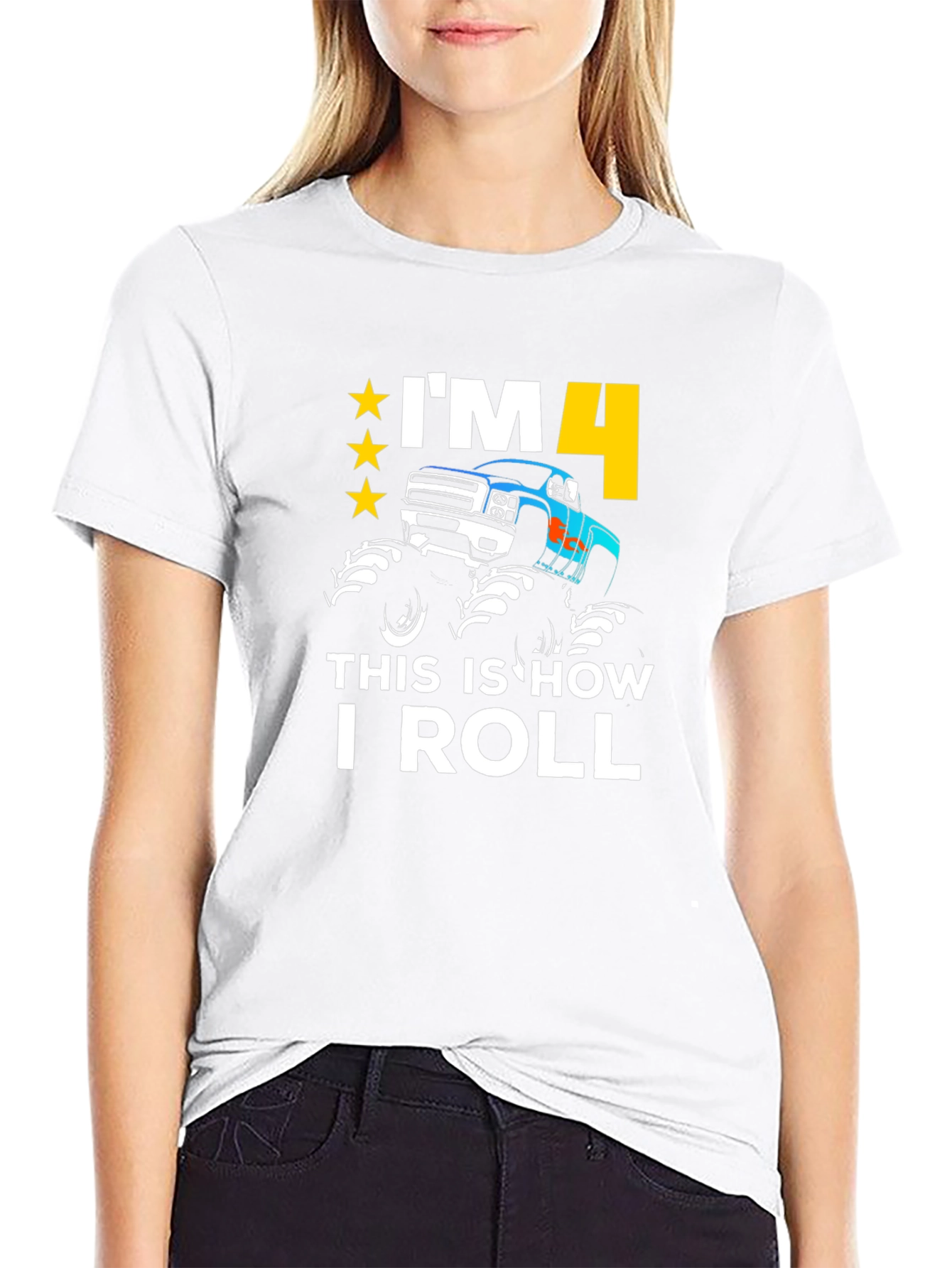 Black I'm 4 This is How I Roll T-Shirt view 9