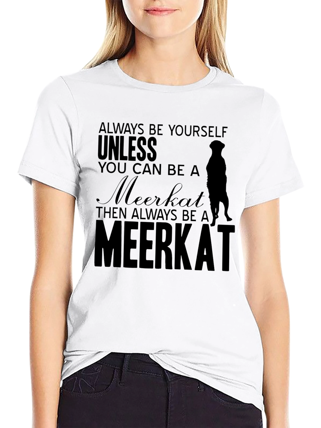 Black Always Be Yourself Meerkat T-Shirt view 9