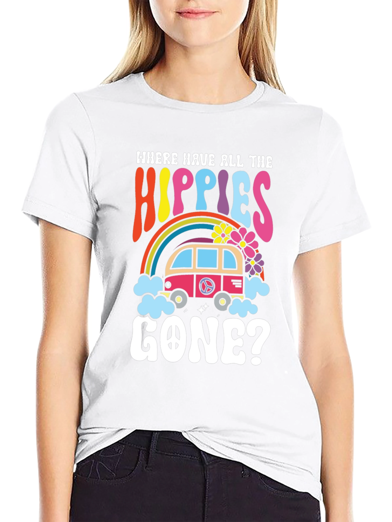 Black Where Have All The Hippies Gone Black T-Shirt view 9