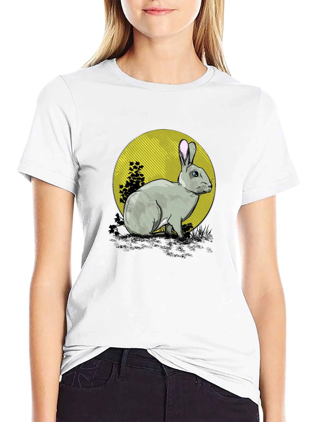Black Rabbit Graphic Black T-Shirt view 9