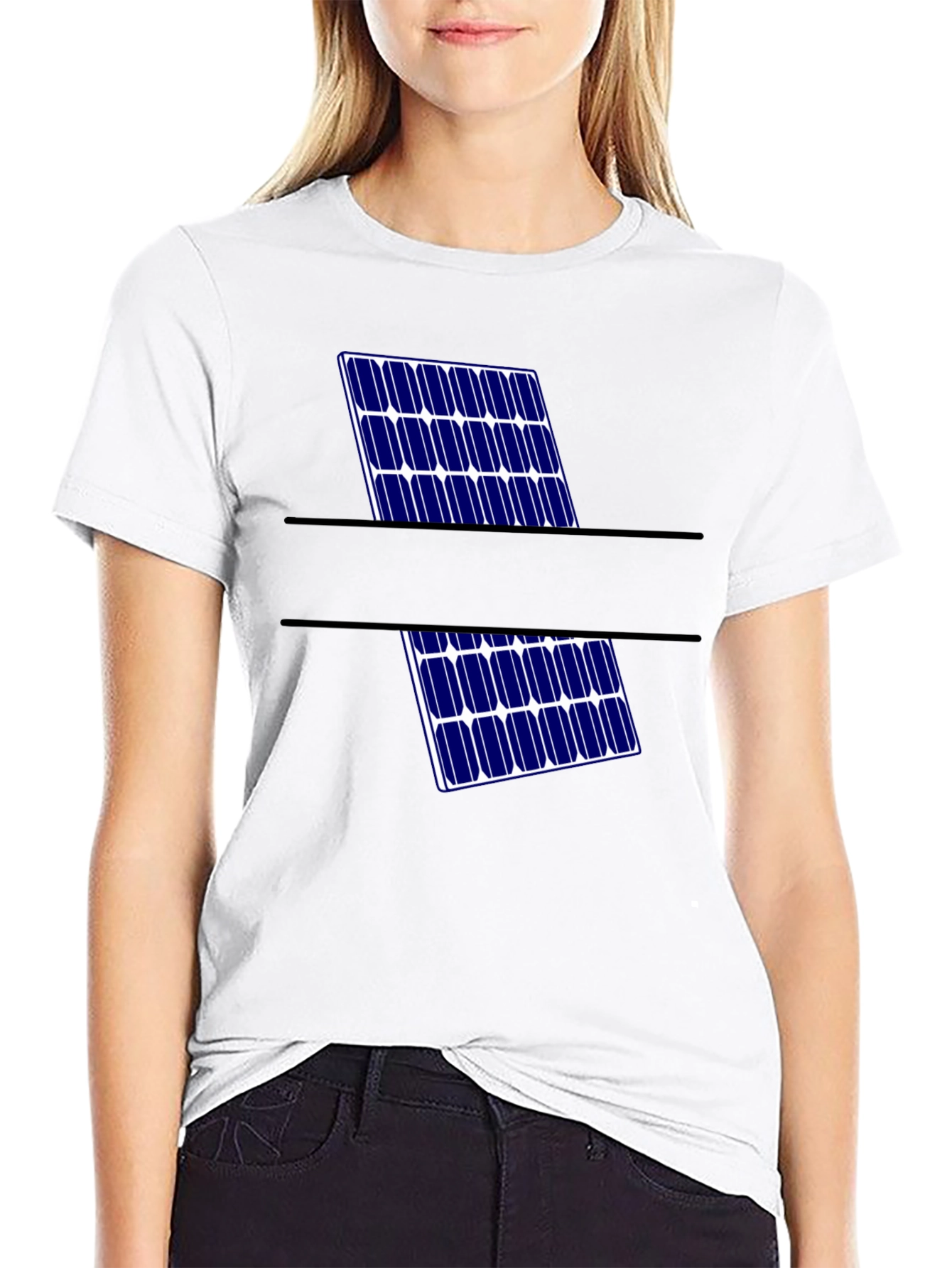Black Solar Panel Graphic Tee - Eco-Friendly Style view 9
