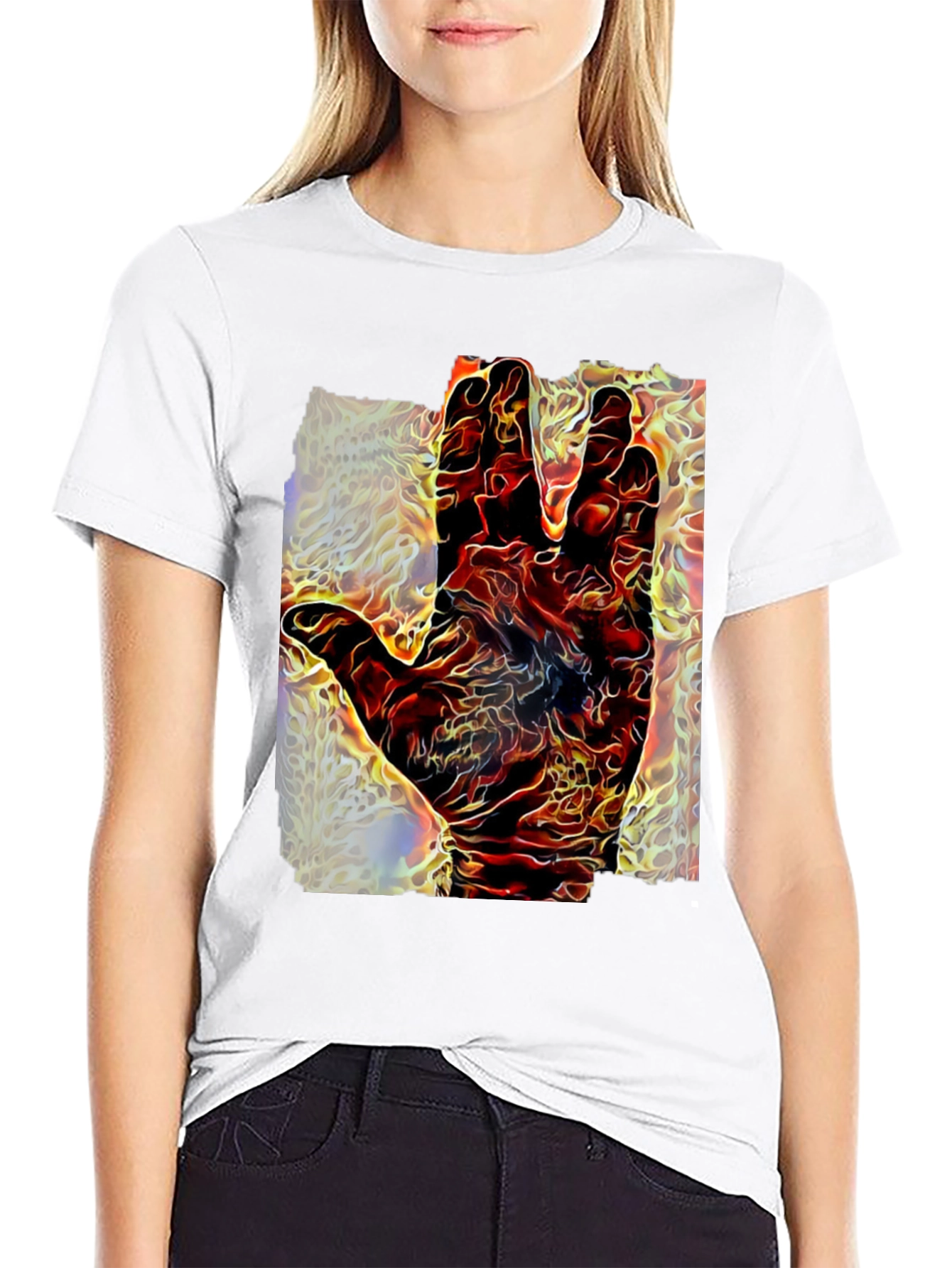 Black Live Long and Prosper Graphic Tee - Black Cotton Blend view 9