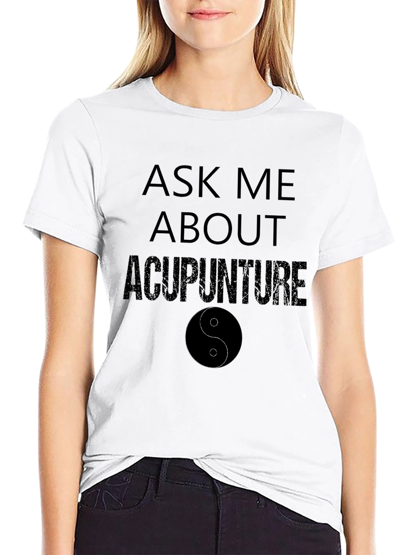 Black Ask Me About Acupuncture T-Shirt view 9