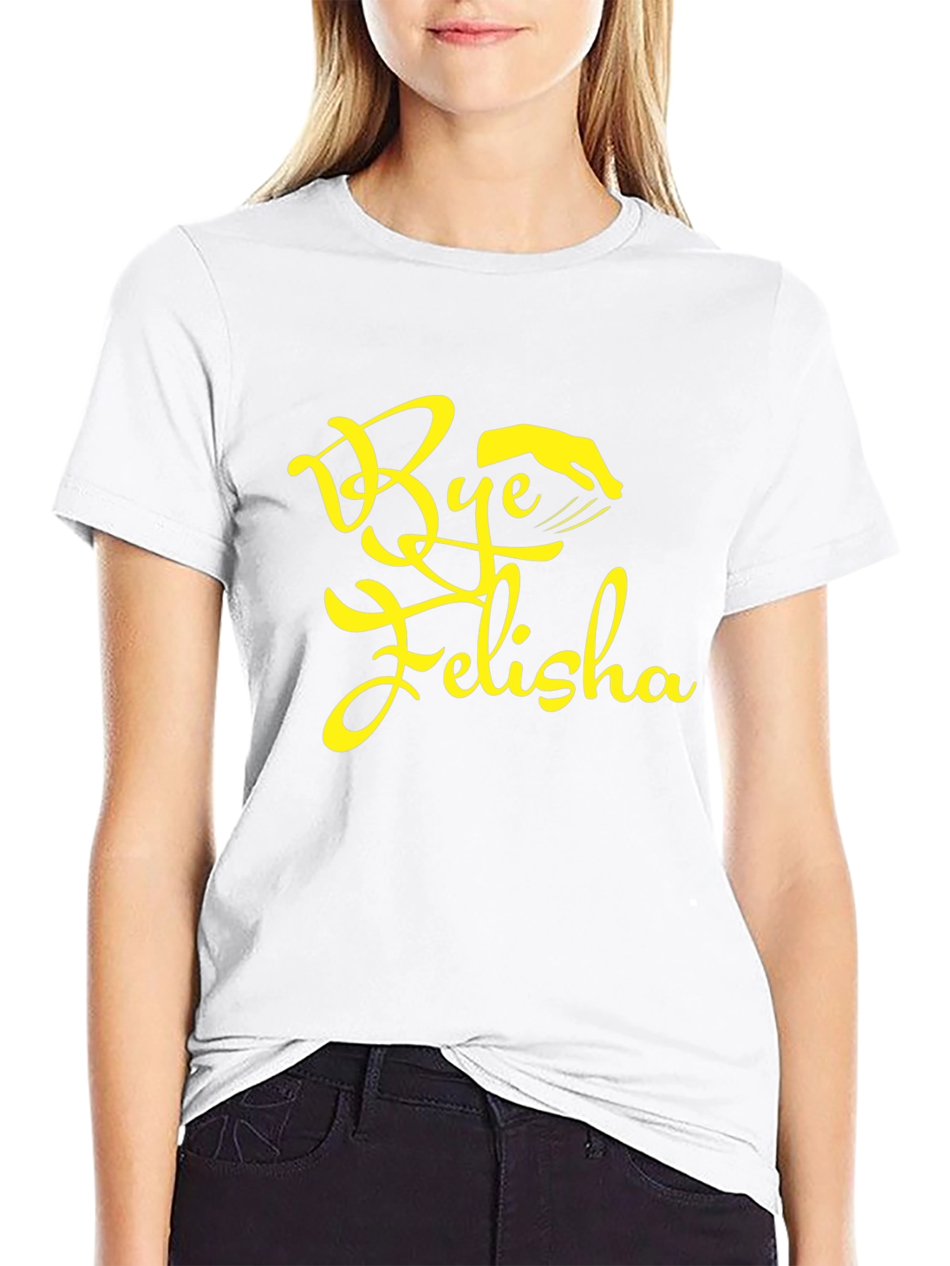 Black Bye Felisha Graphic Tee - Trendy Slogan T-Shirt view 9