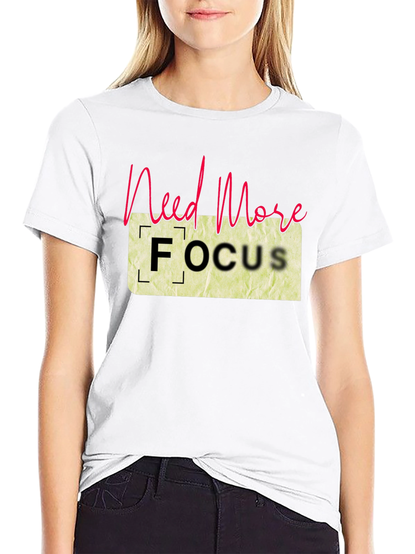 Black Need More Focus Black T-Shirt view 9