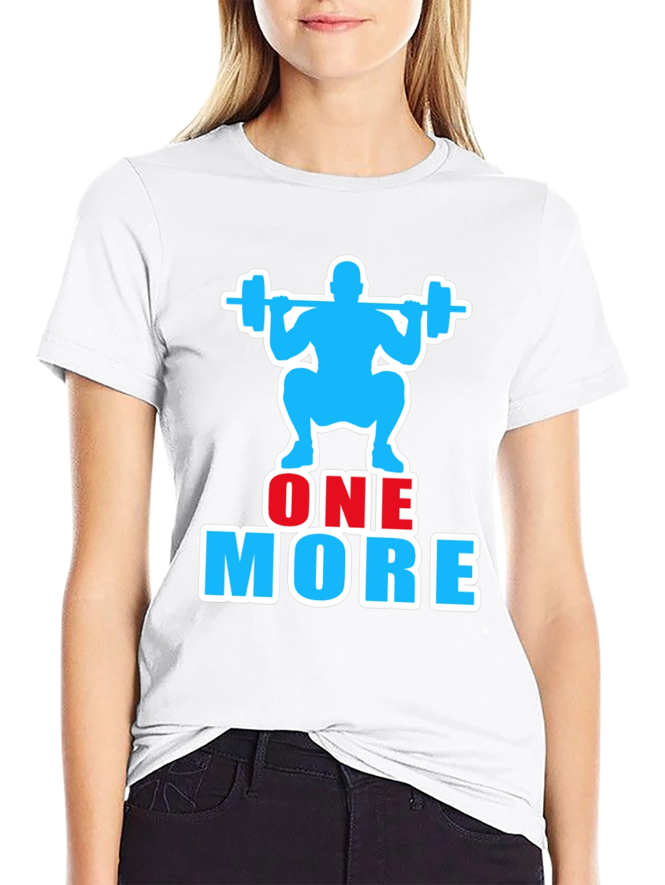 Black One More Rep Gym Workout Graphic T-Shirt view 9