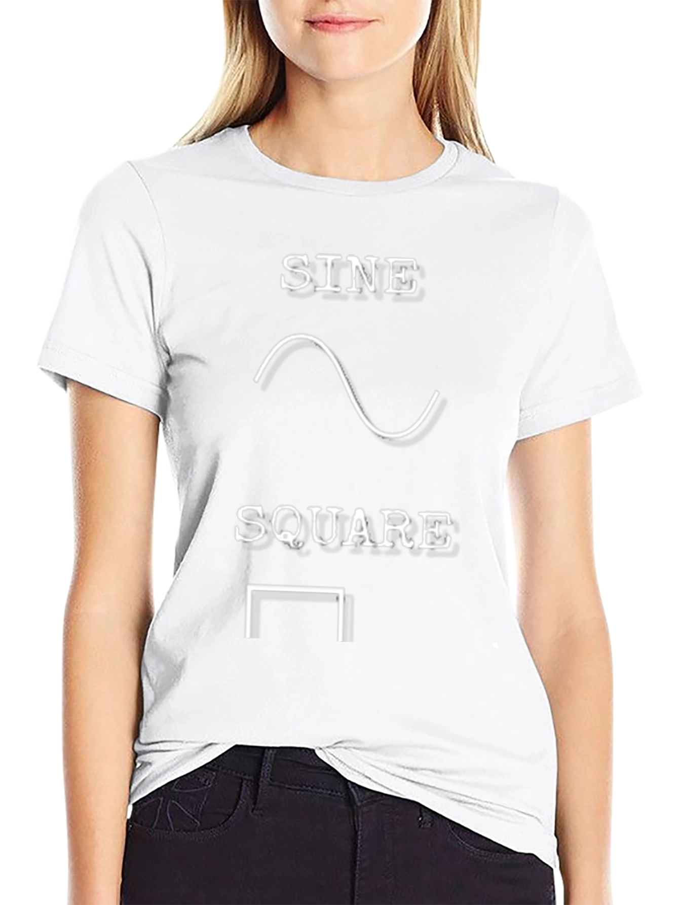 Black Sine Square Waveform Graphic Tee - Black view 9