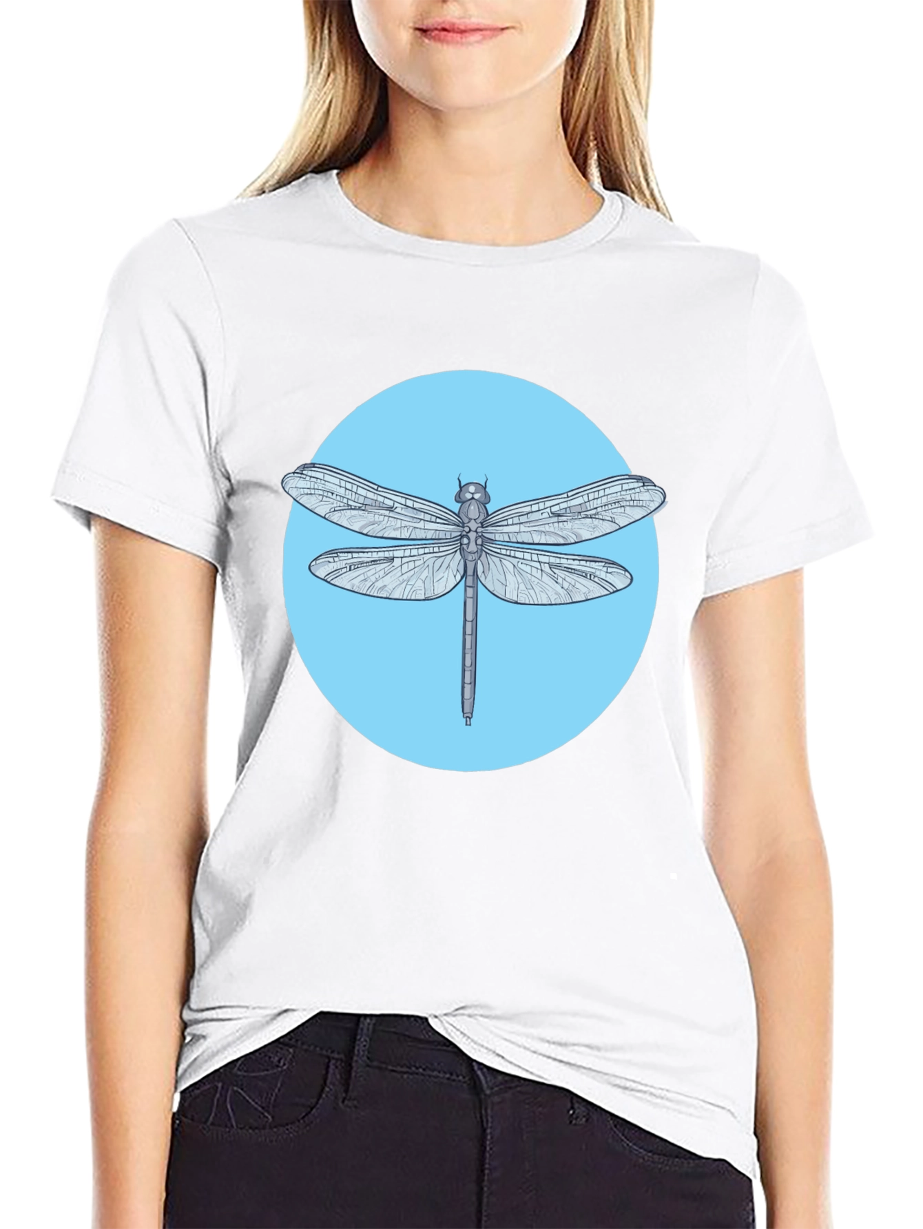 Black Dragonfly Graphic Tee - Black Cotton Blend view 9