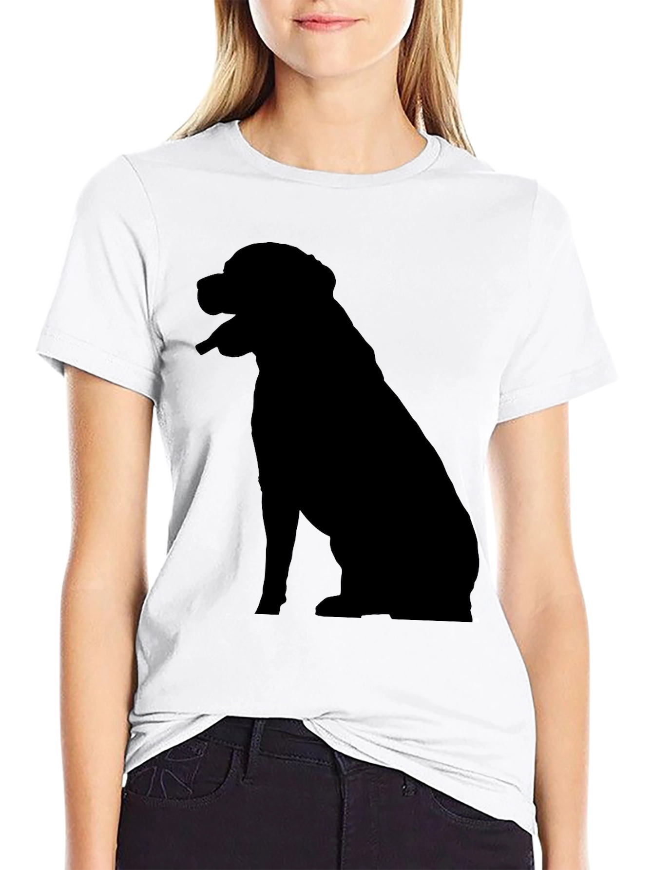 Black Dog Silhouette Graphic Tee - Men's Black T-Shirt view 9