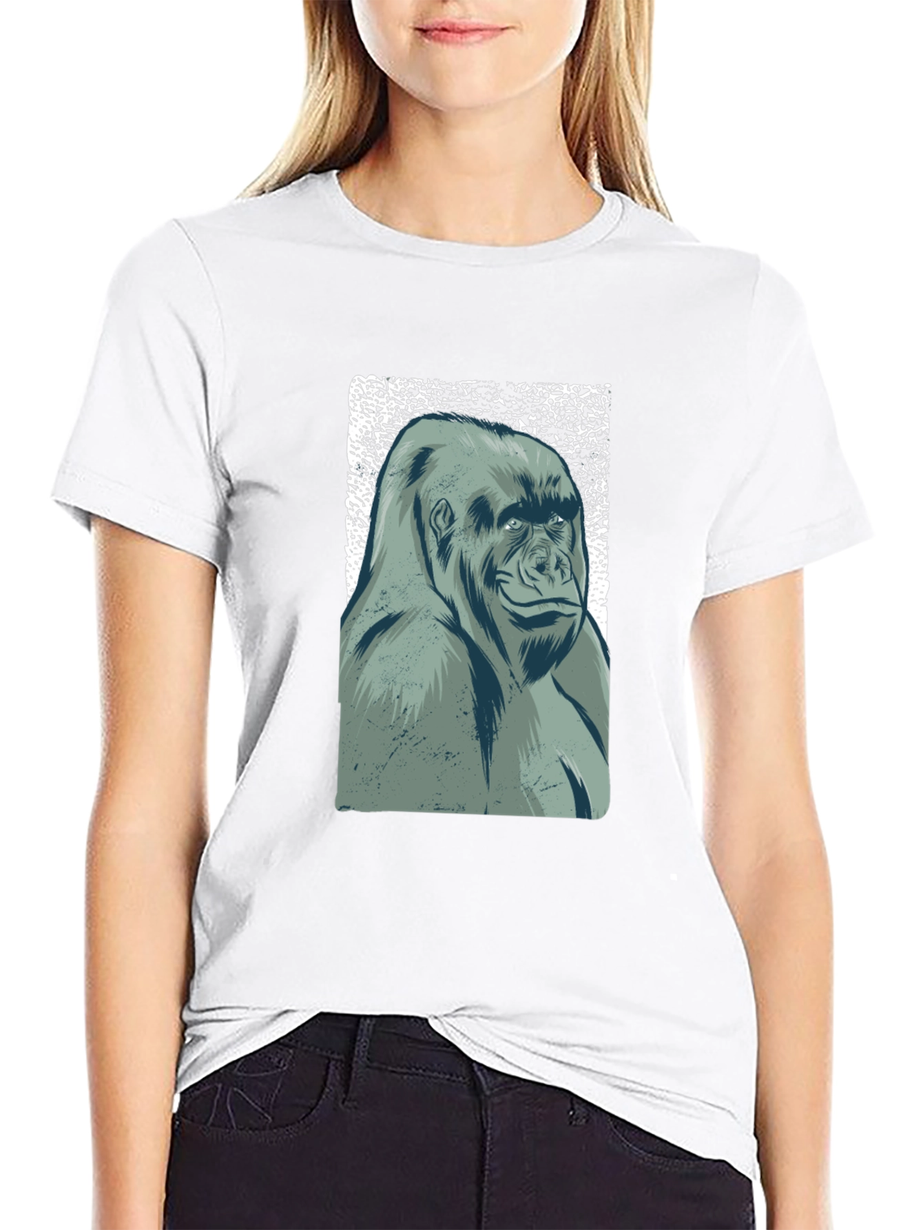 Black Cool Gorilla Graphic Black T-Shirt view 9