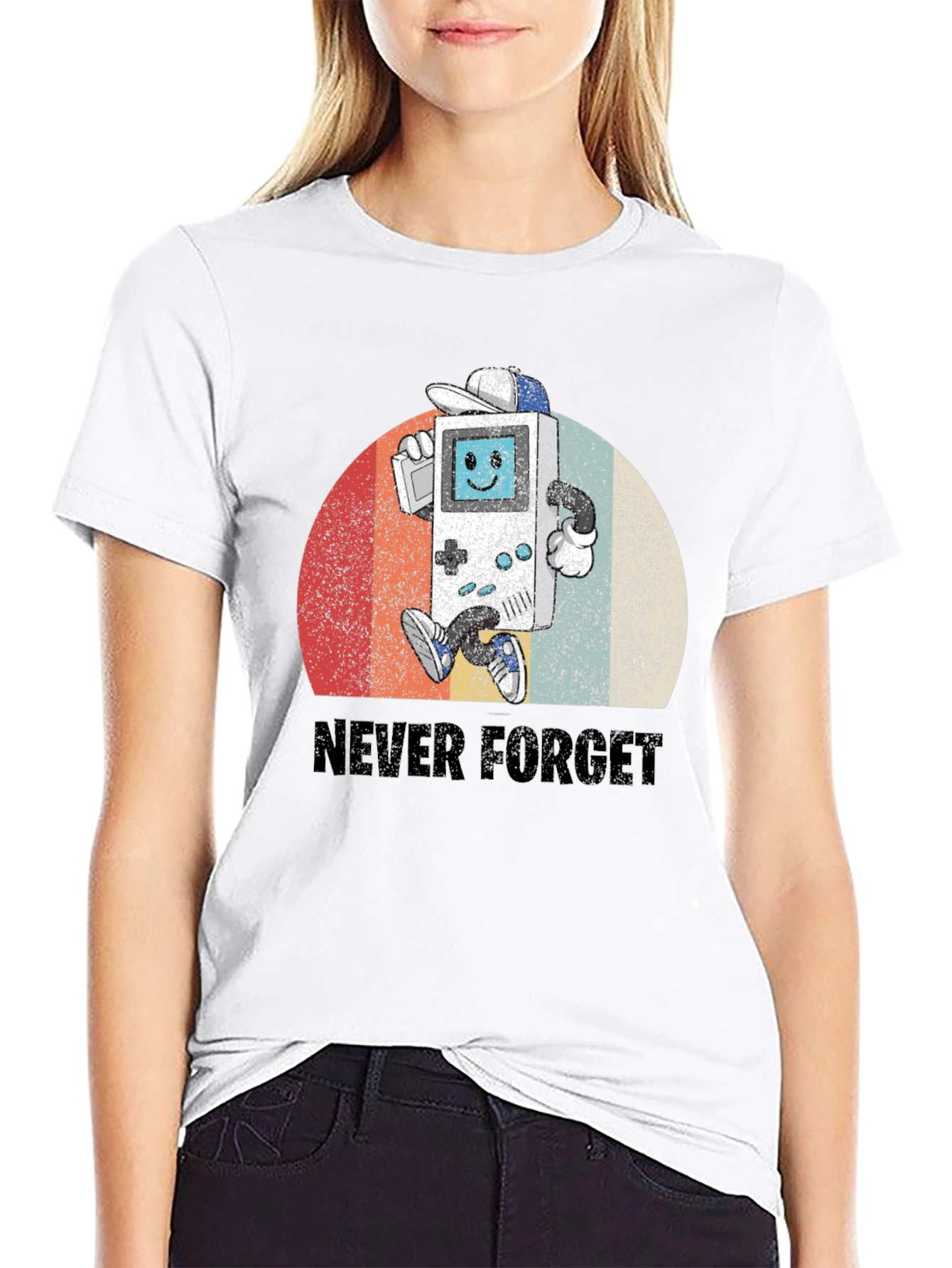 Black Retro Gamer T-Shirt - Never Forget view 9