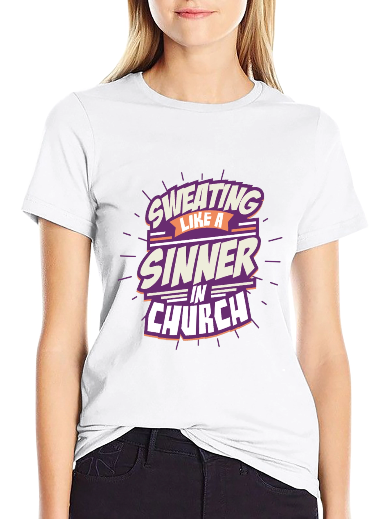 Black Sweating Like a Sinner T-Shirt view 9