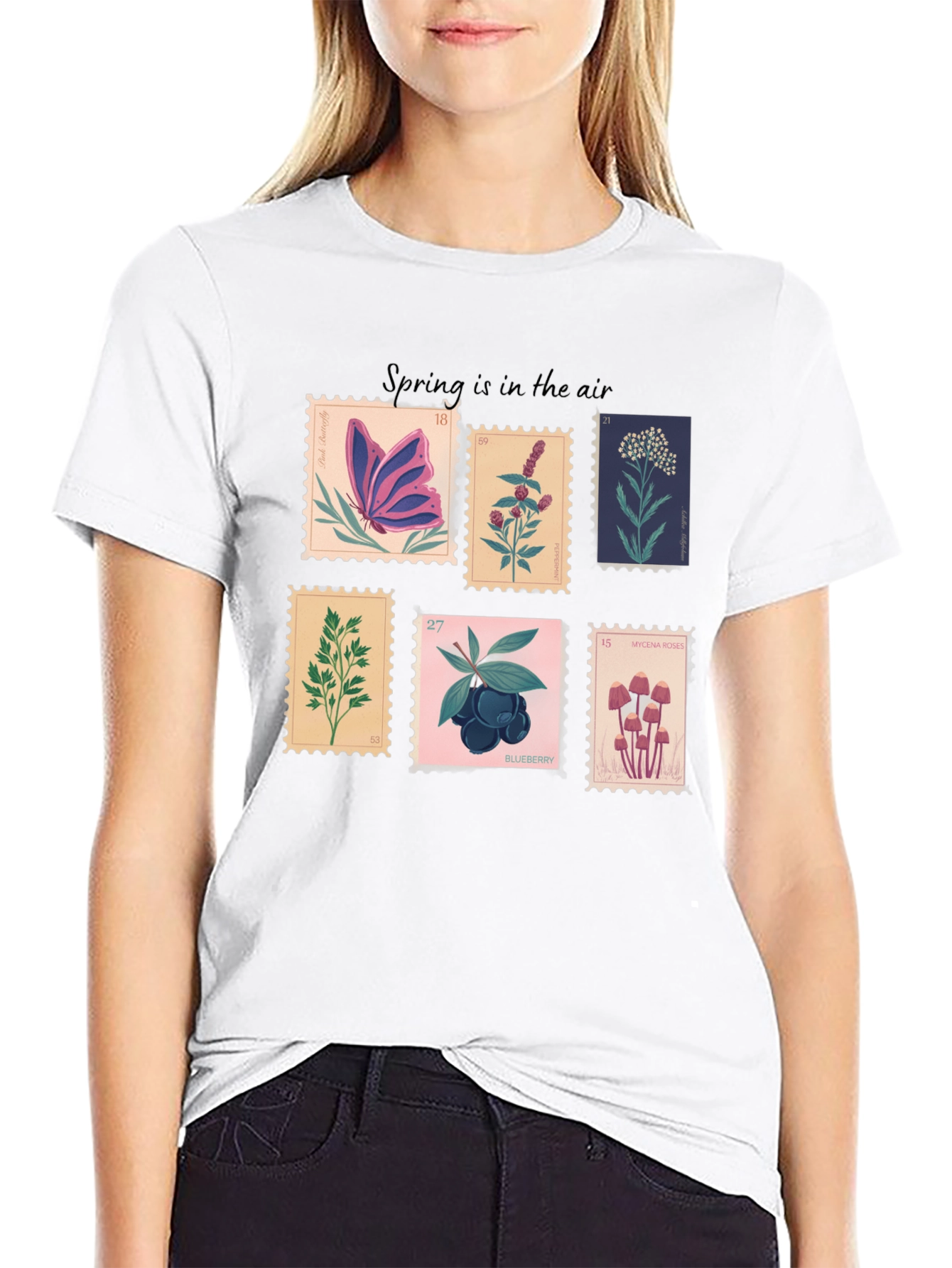 Black Botanical Stamp T-Shirt: Spring Collection view 9