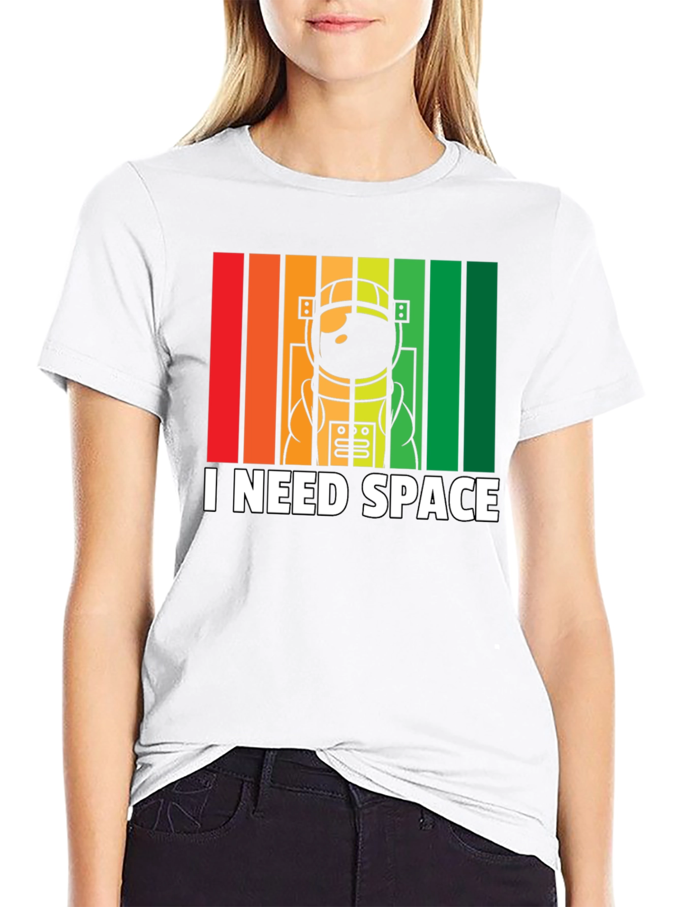 Black I Need Space Astronaut Graphic T-Shirt view 9