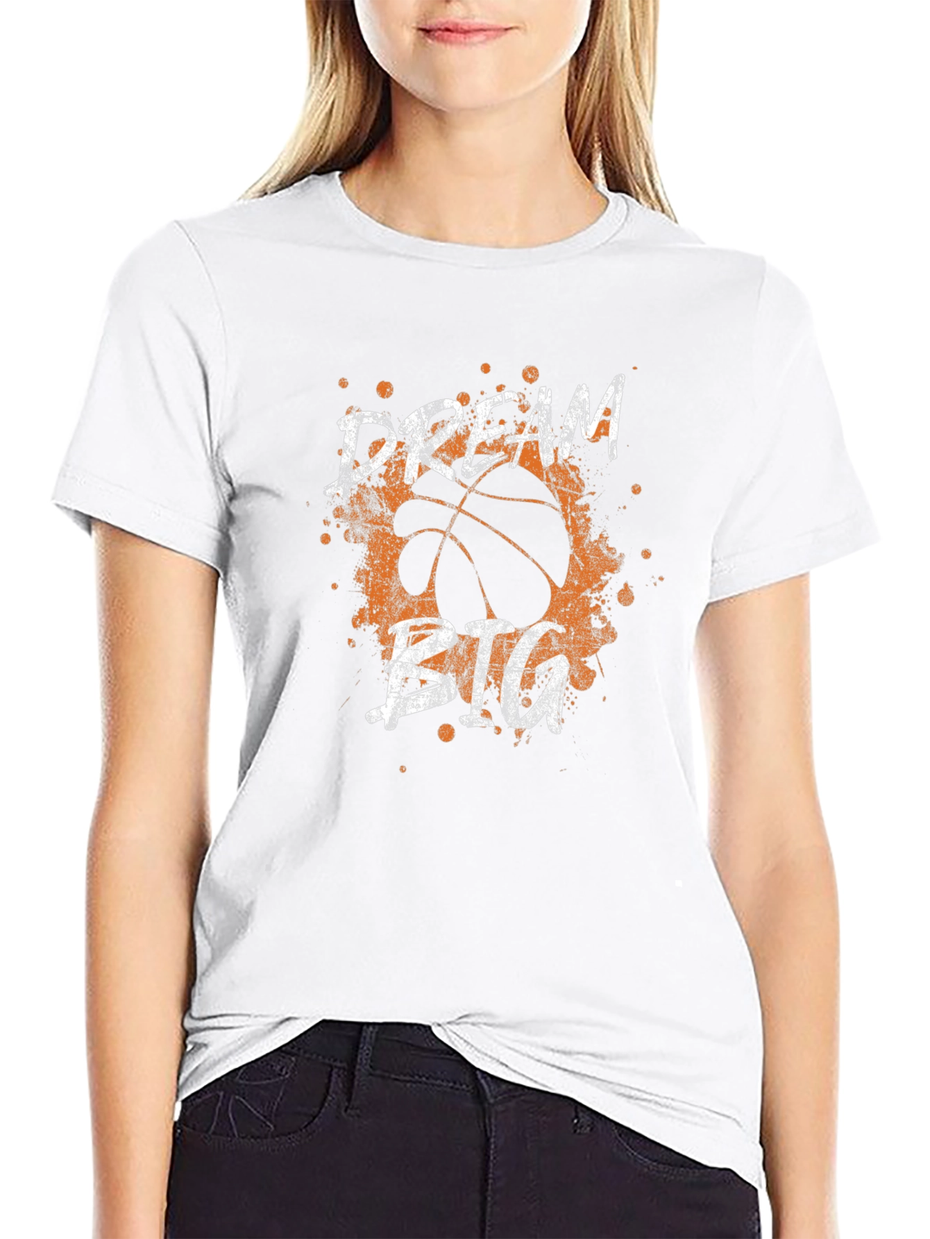 Black Dream Big Basketball Graphic Tee view 9