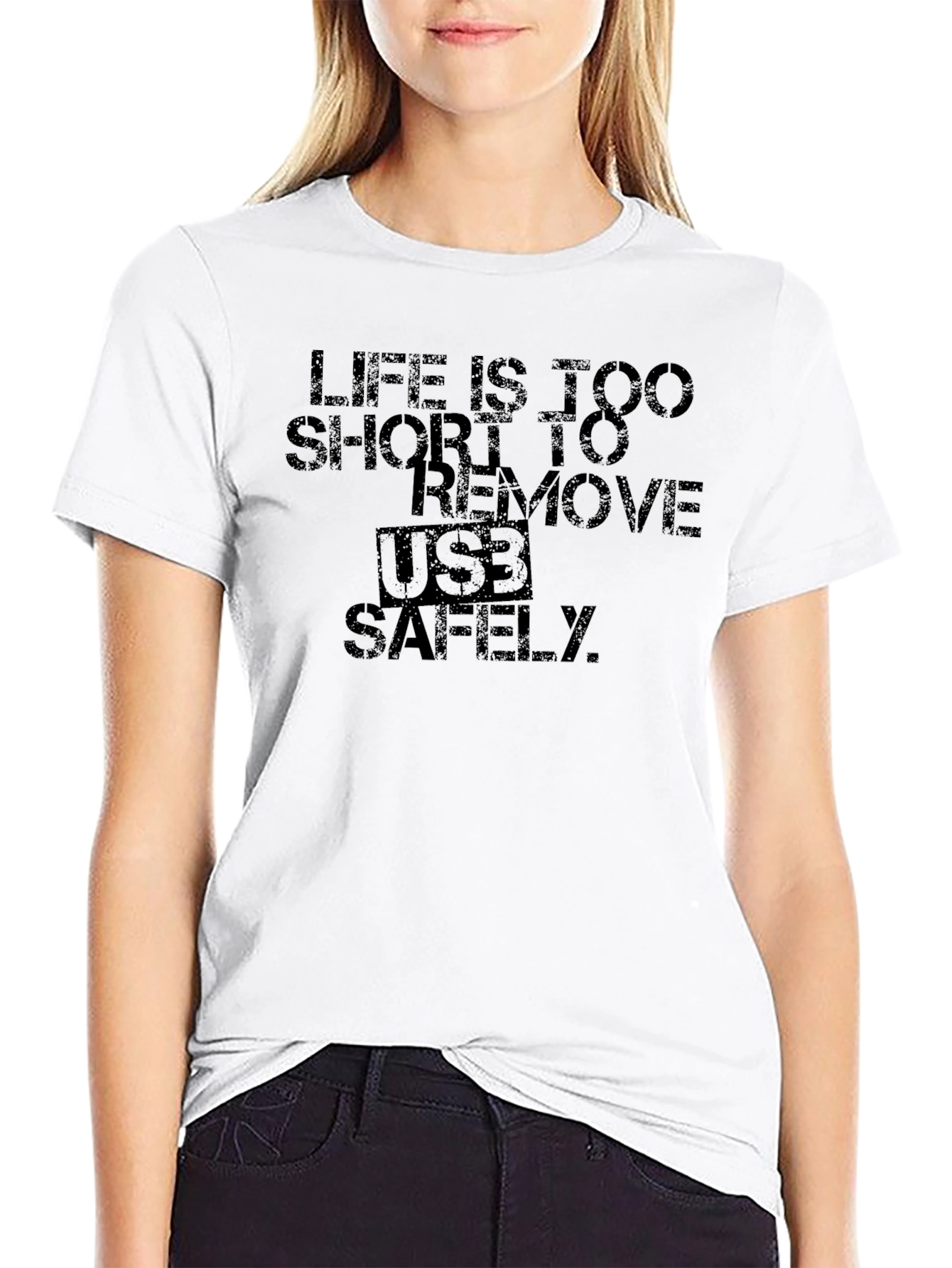 Black Life is Too Short USB T-Shirt view 9
