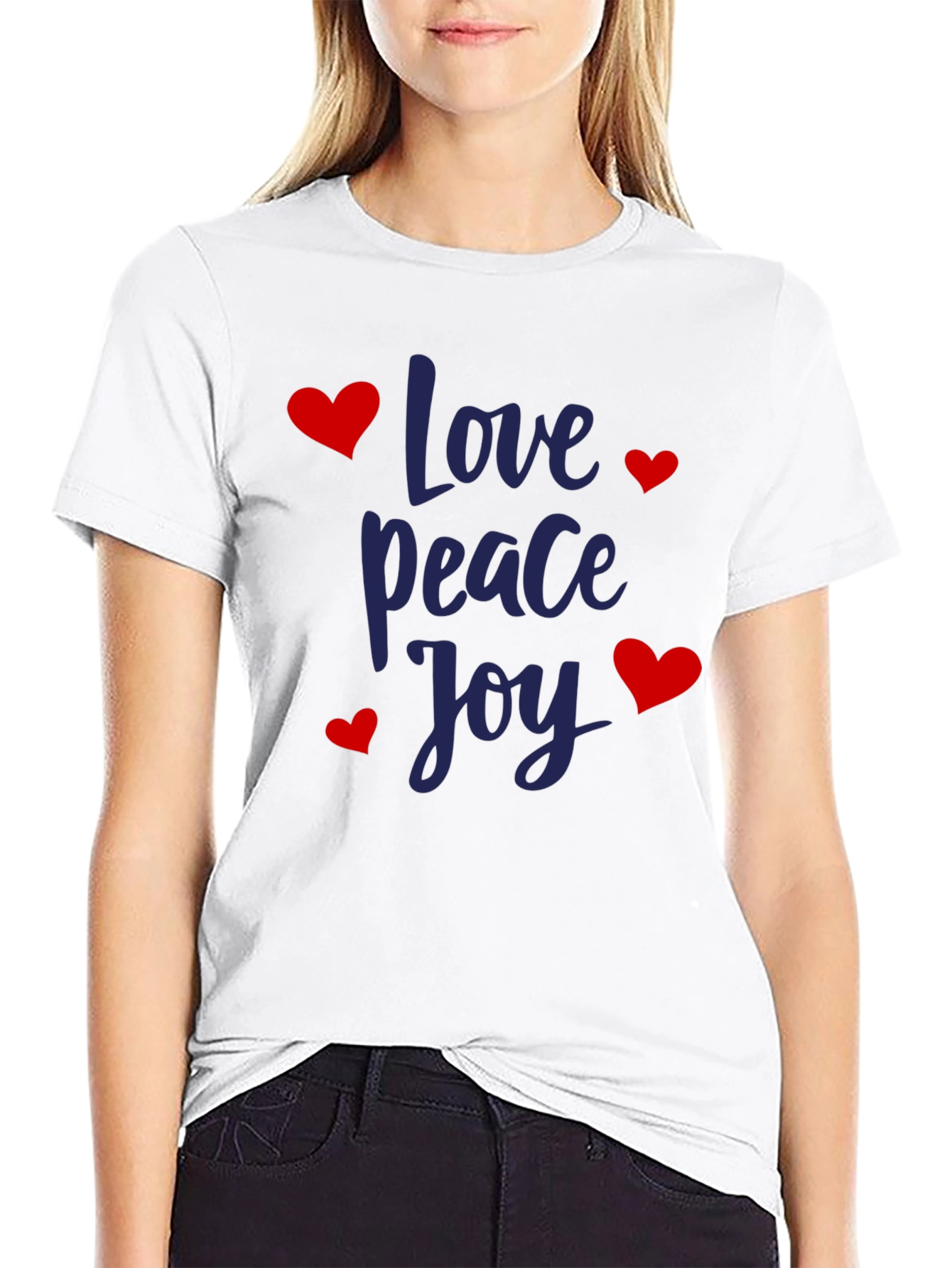 Black Love Peace Joy Graphic T-Shirt view 9