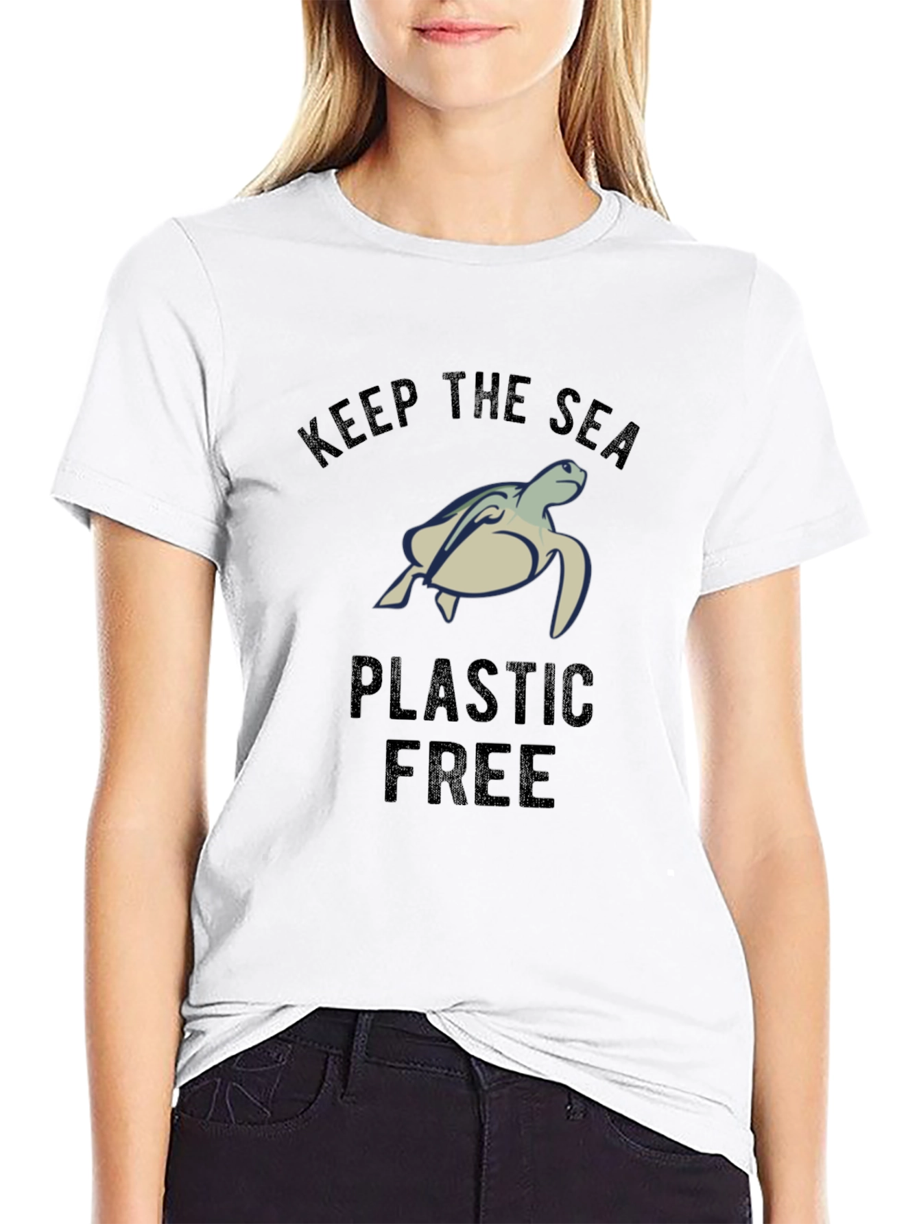 Black Keep The Sea Plastic Free T-Shirt view 9