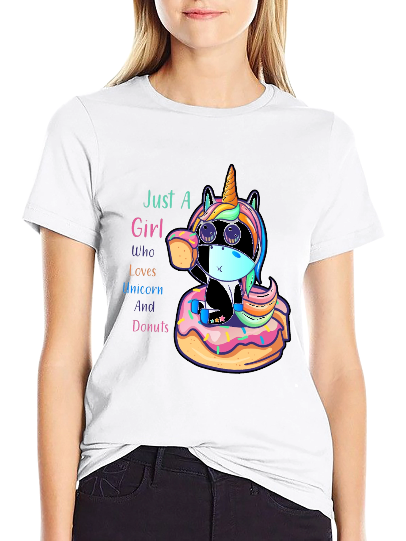 Black Unicorn & Donuts Graphic Tee view 9